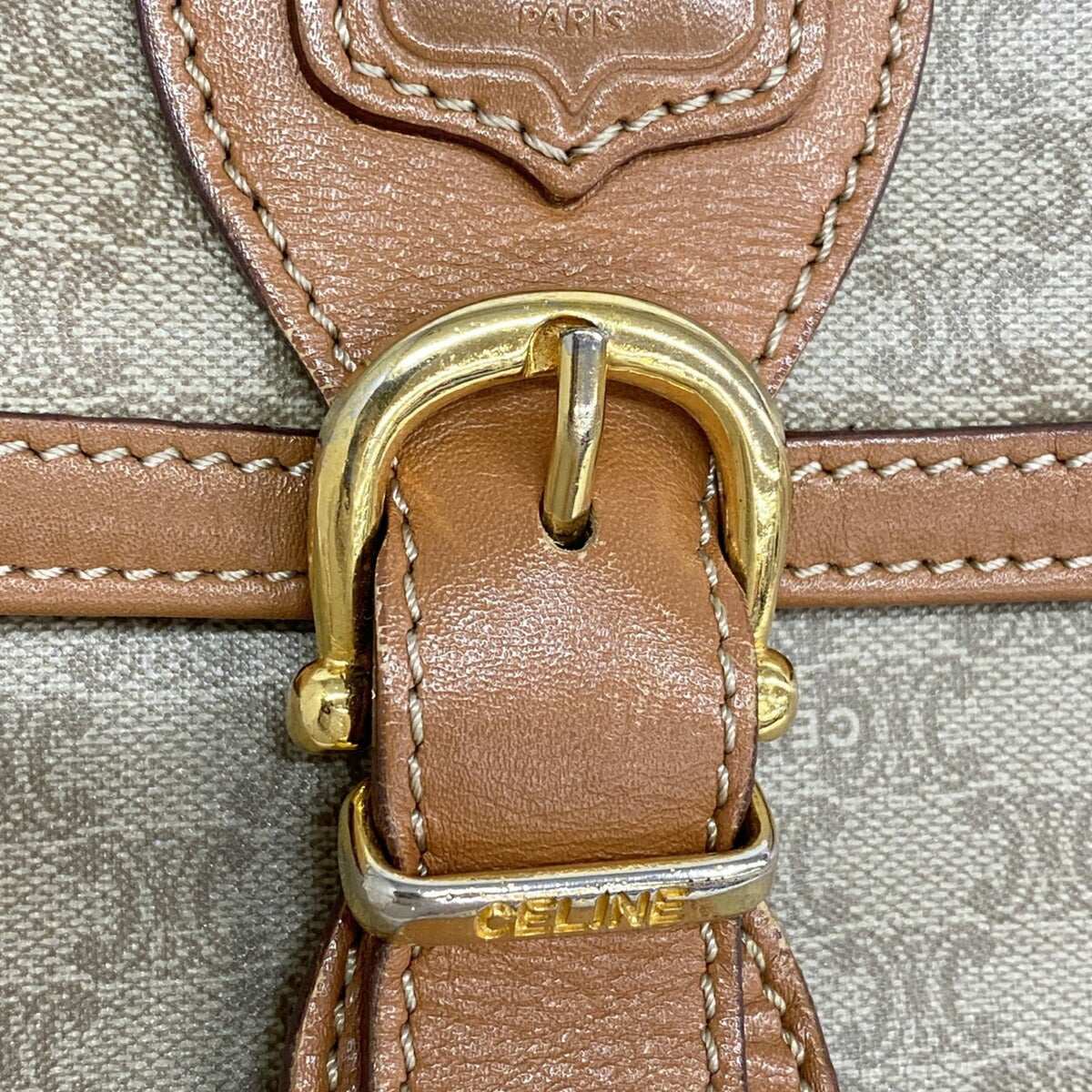 Celine Beige Brown Pvc Shoulder Bag (Pre-Owned)