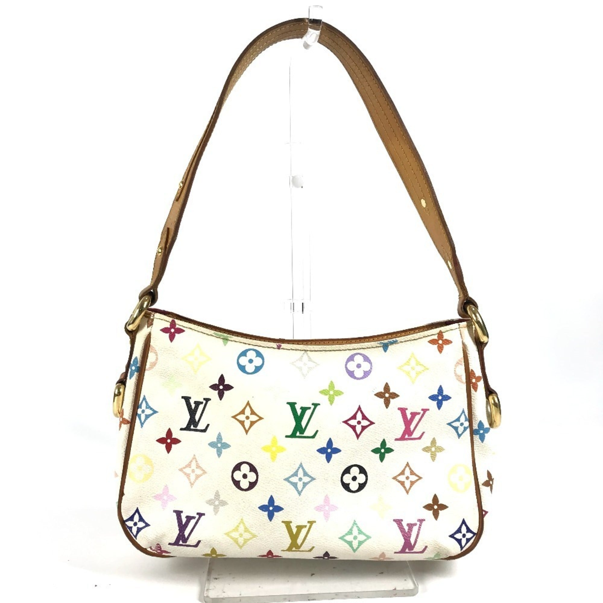 Louis Vuitton White Coated Canvas Shoulder Bag (Pre-Owned)