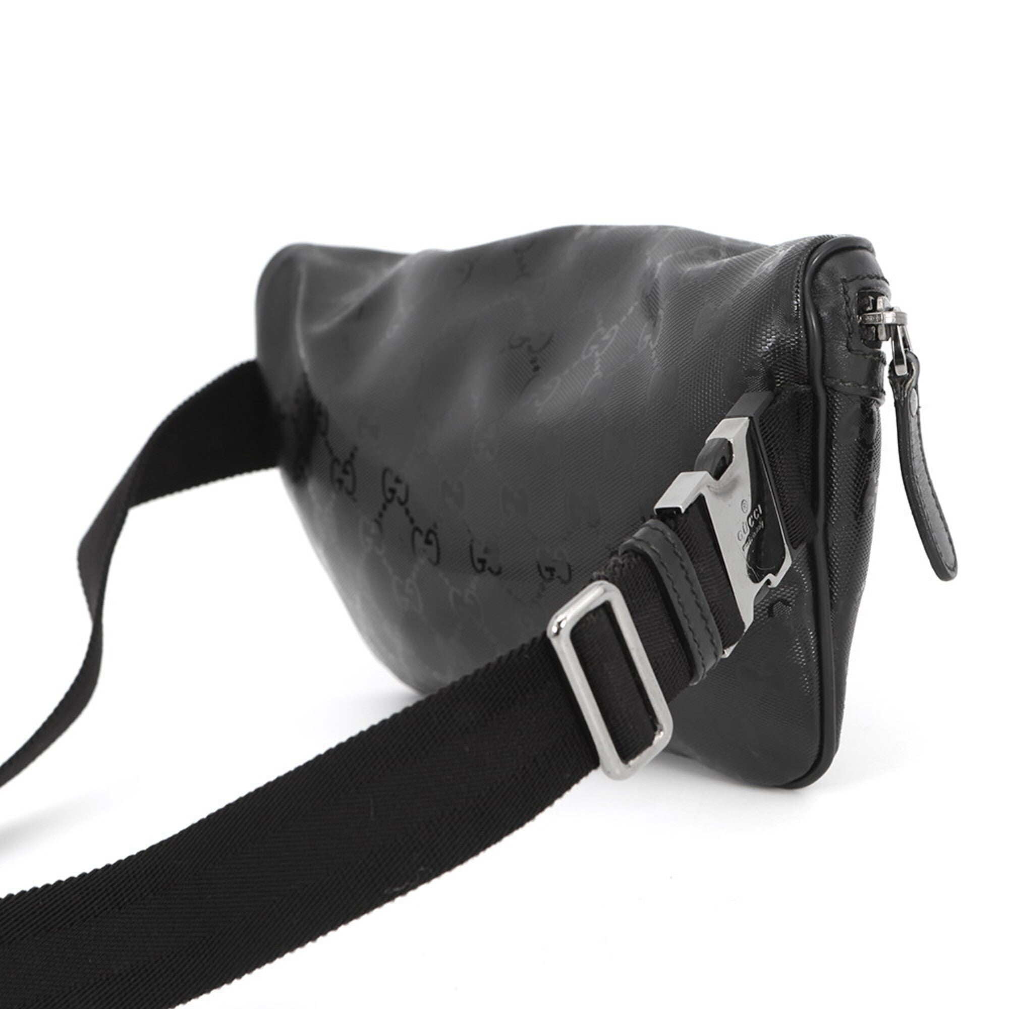 Gucci Gg Imprimé Black Gg Imprimé Leather Handbag Sling Bag (Pre-Owned)