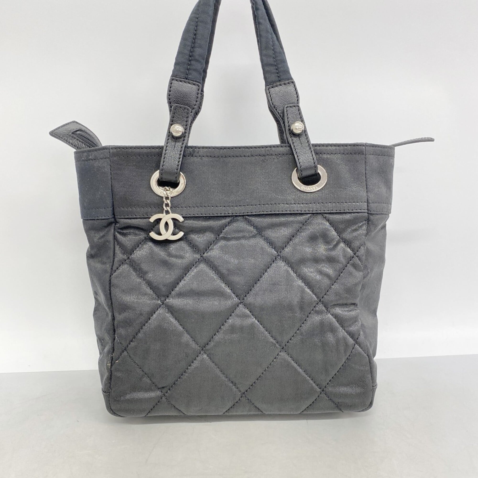 Chanel Black Nylon Canvas Tote Bag (Pre-Owned)
