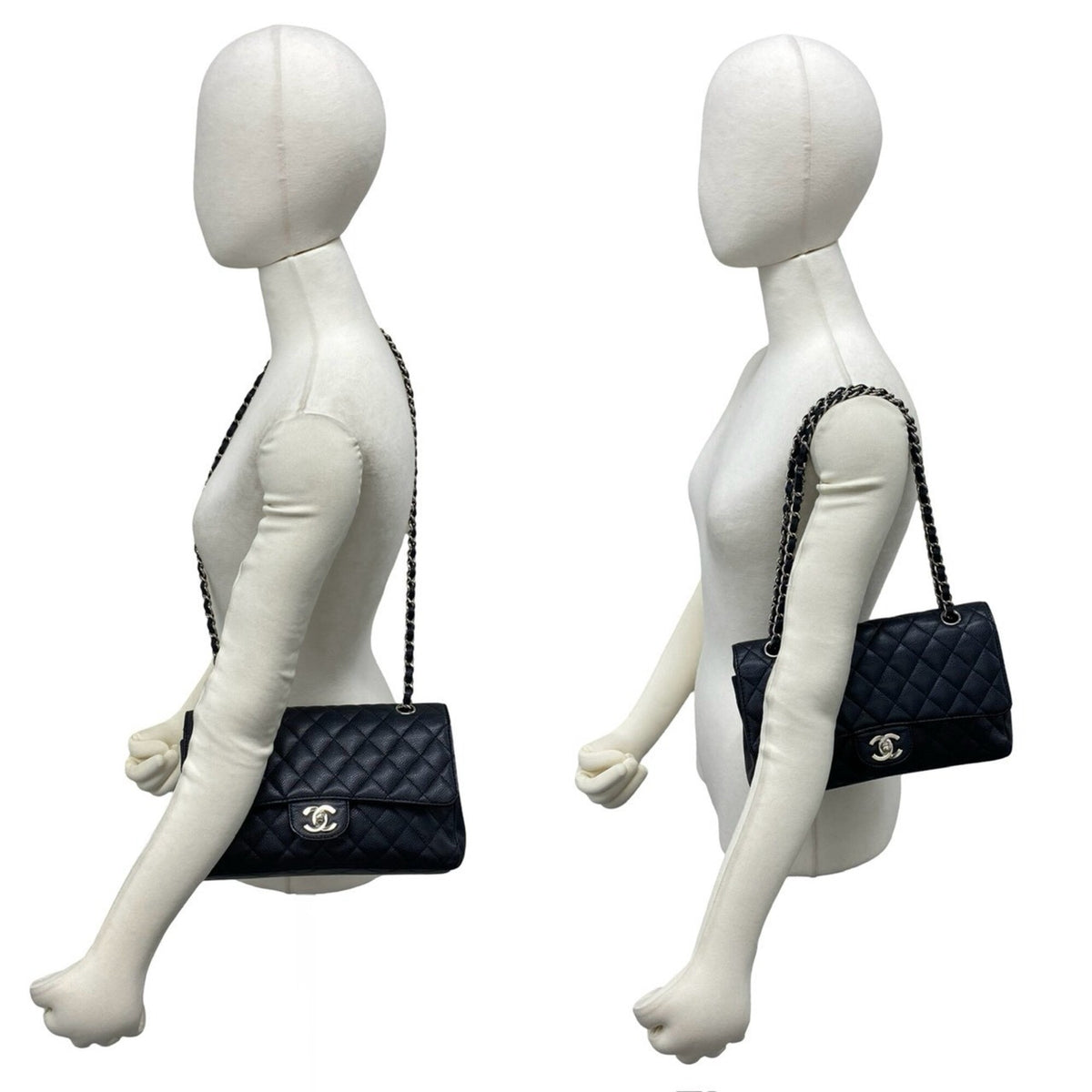Chanel Black Grained Calfskin Shoulder Bag (Pre-Owned)