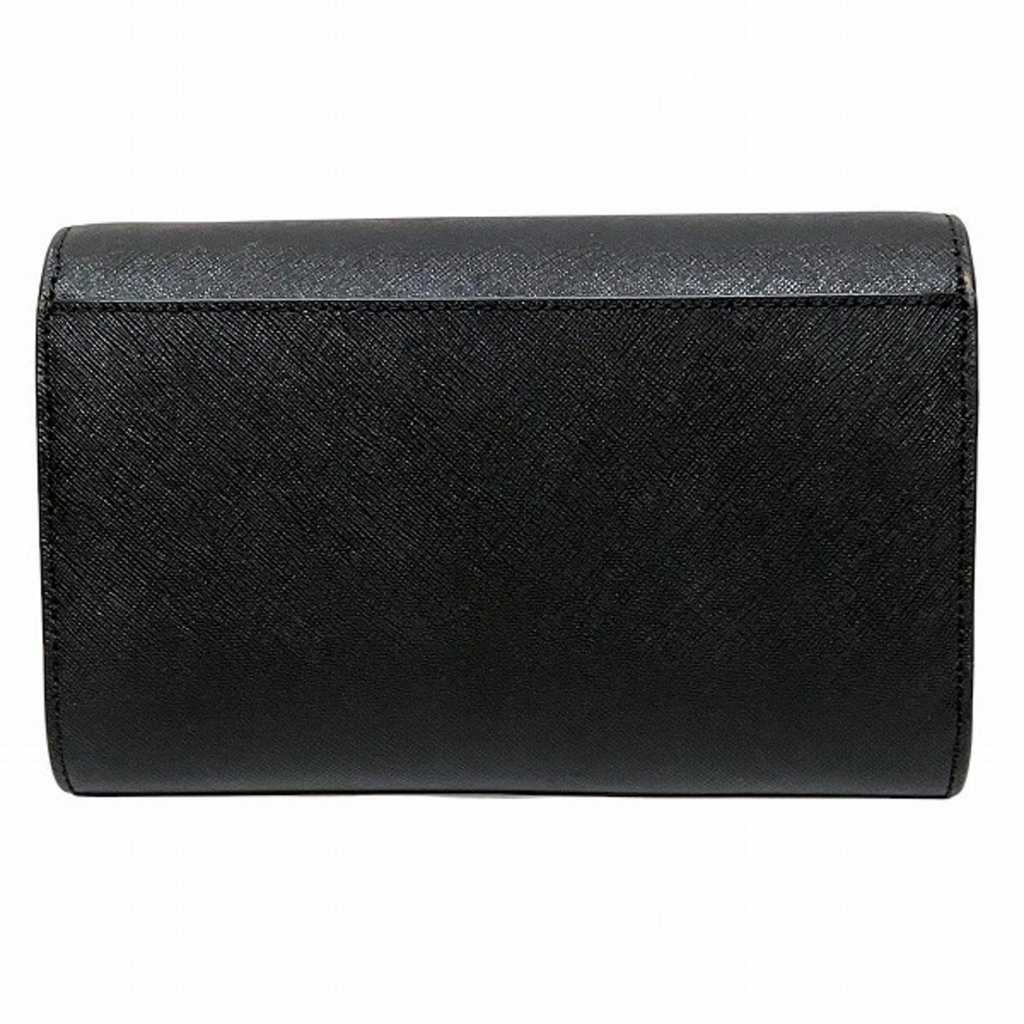 Tory Burch Black Leather Chain/Shoulder Wallet (Pre-Owned)