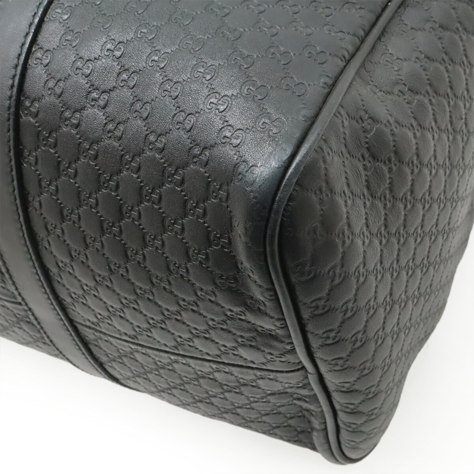 Gucci Microguccissima Black Micro Gg Leather Boston Bag Handbag (Pre-Owned)