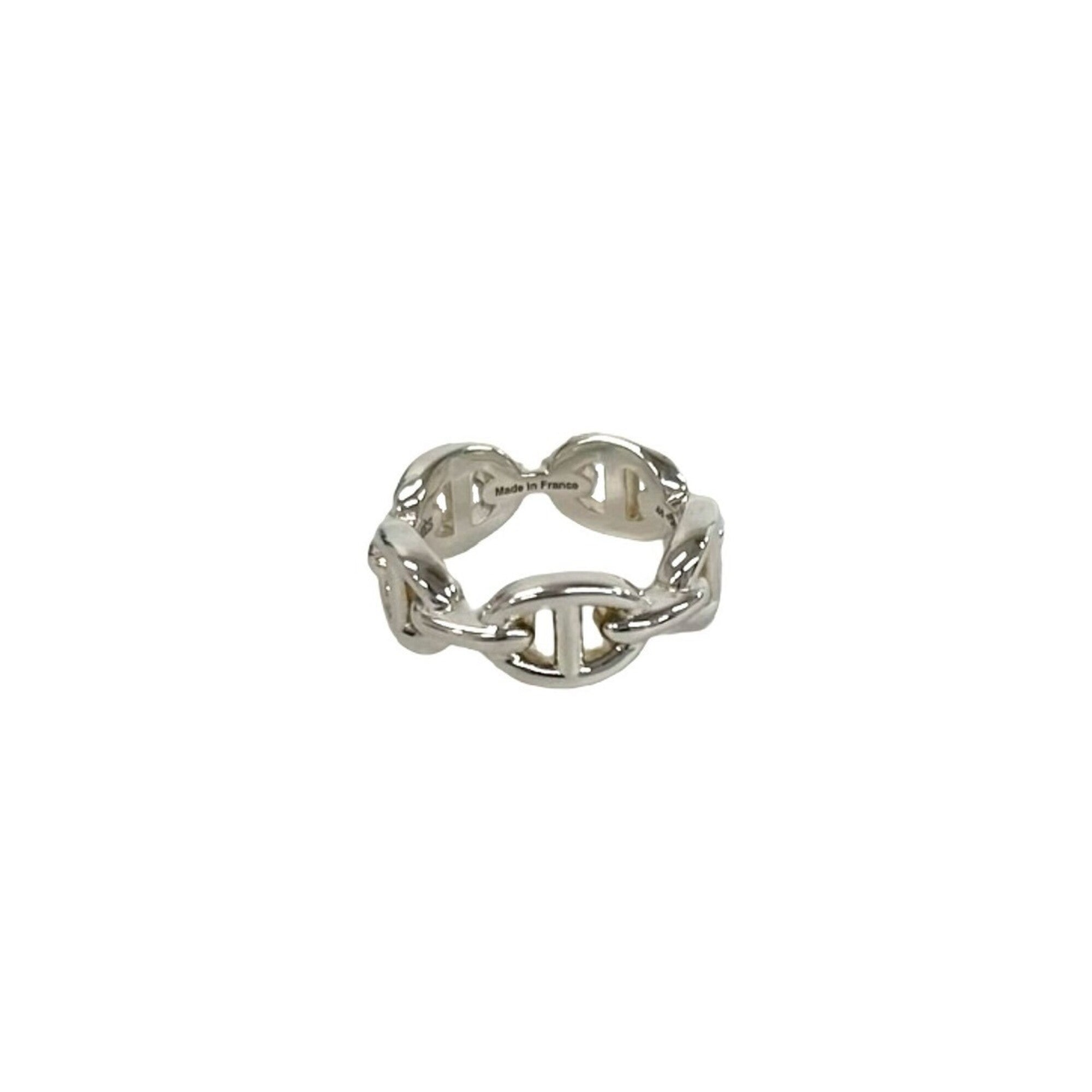 Hermes Silver Silver 925 Band Ring (Pre-Owned)