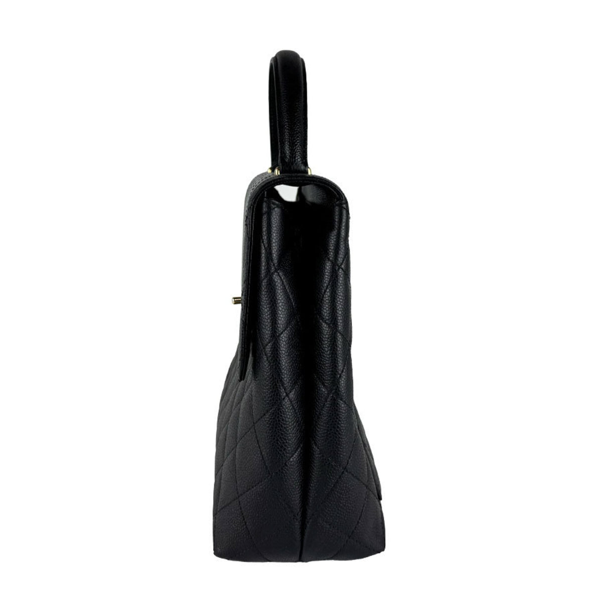 Chanel Black Grained Calfskin Handbag (Pre-Owned)