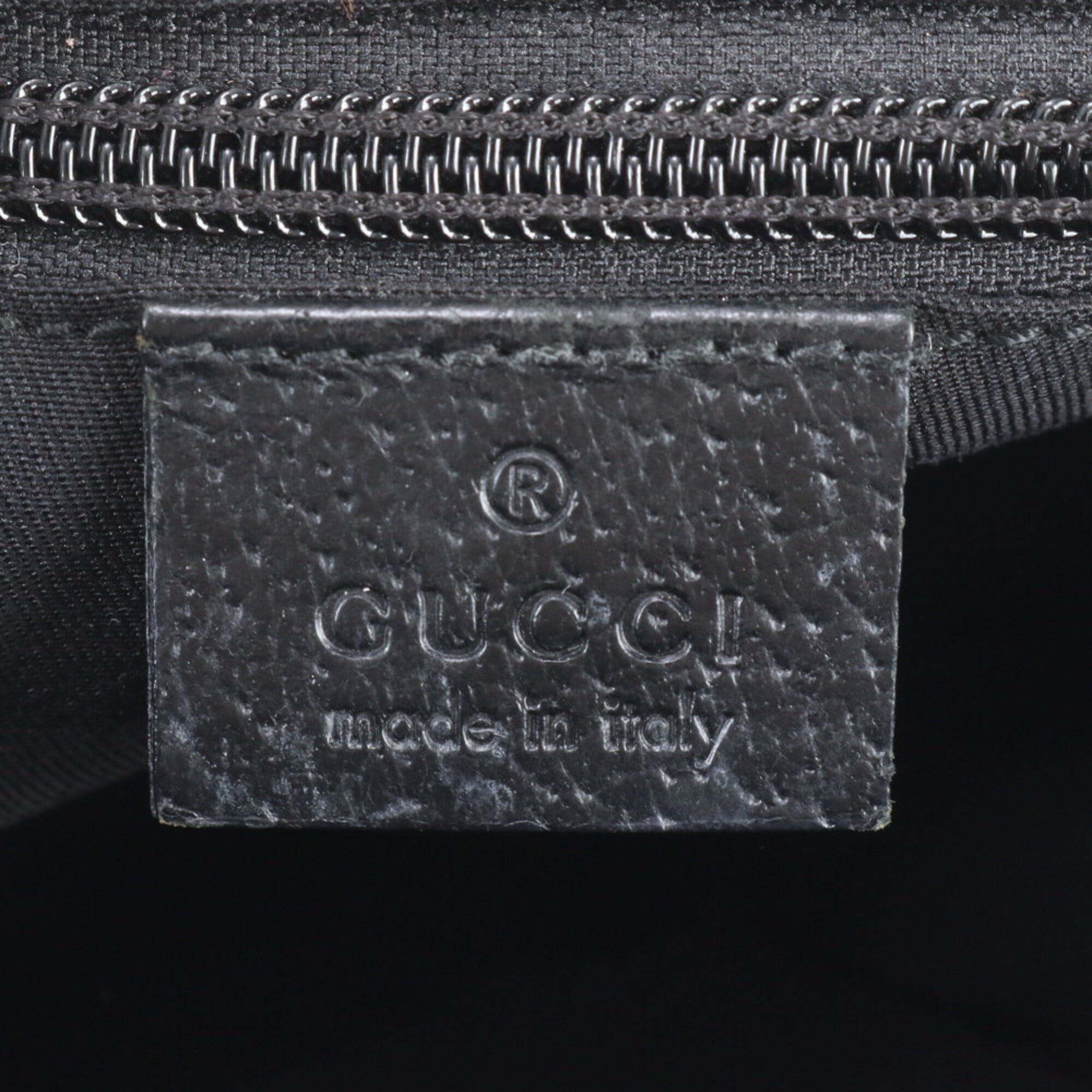 Gucci Gg Canvas Black Leather Canvas Shoulder Bag (Pre-Owned)