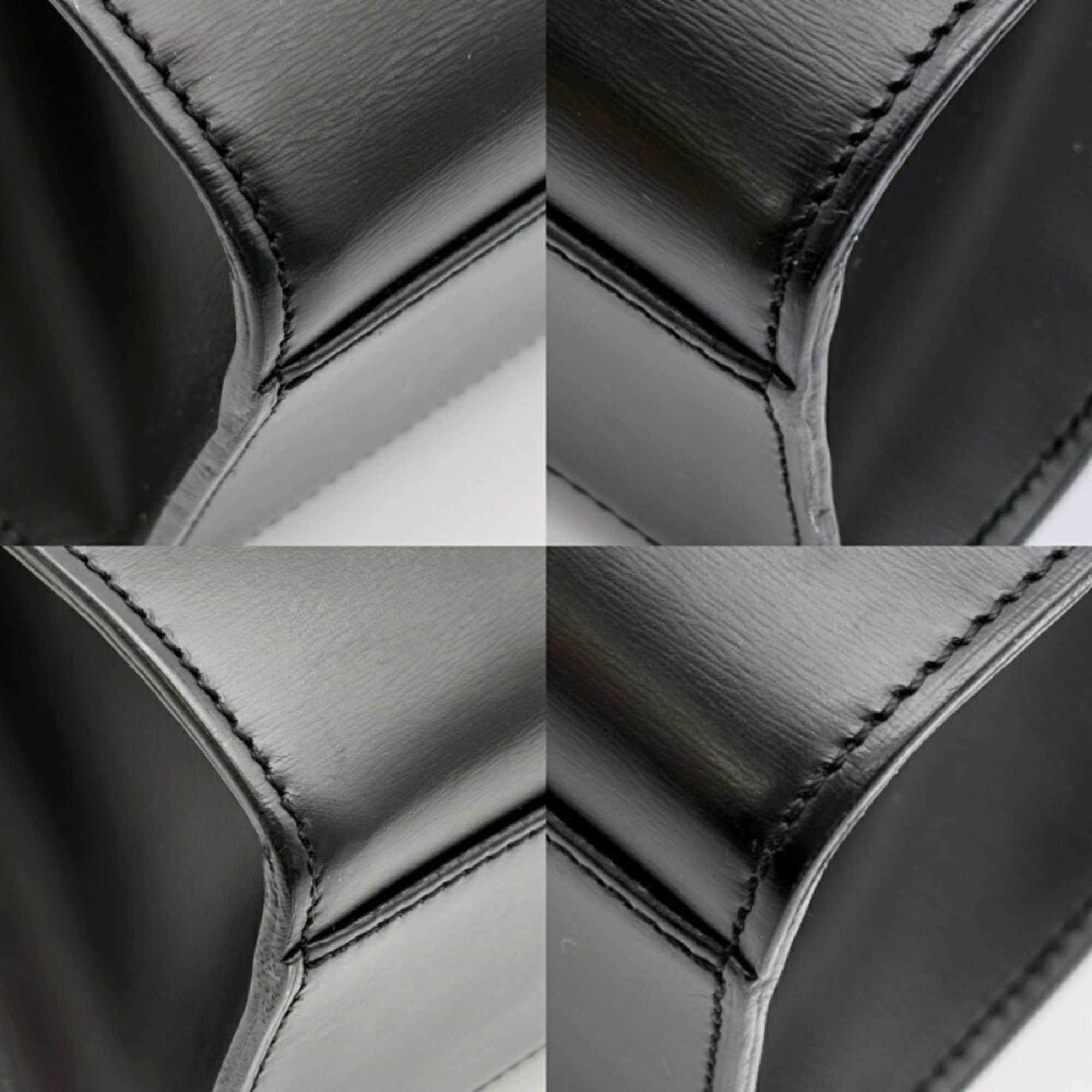 Cartier Panthère Black Leather Shoulder Bag Tote Bag (Pre-Owned)