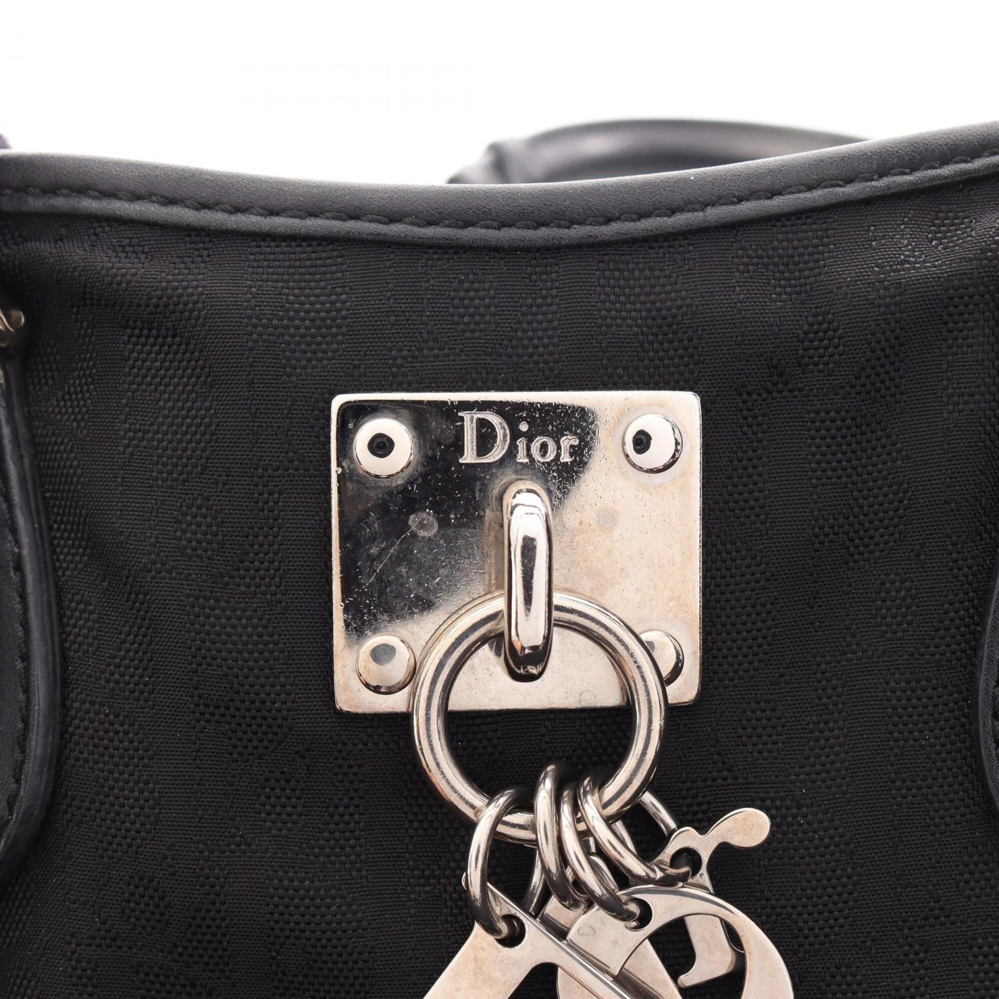 Christian Dior Black Nylon Leather Handbag Tote Bag (Pre-Owned)