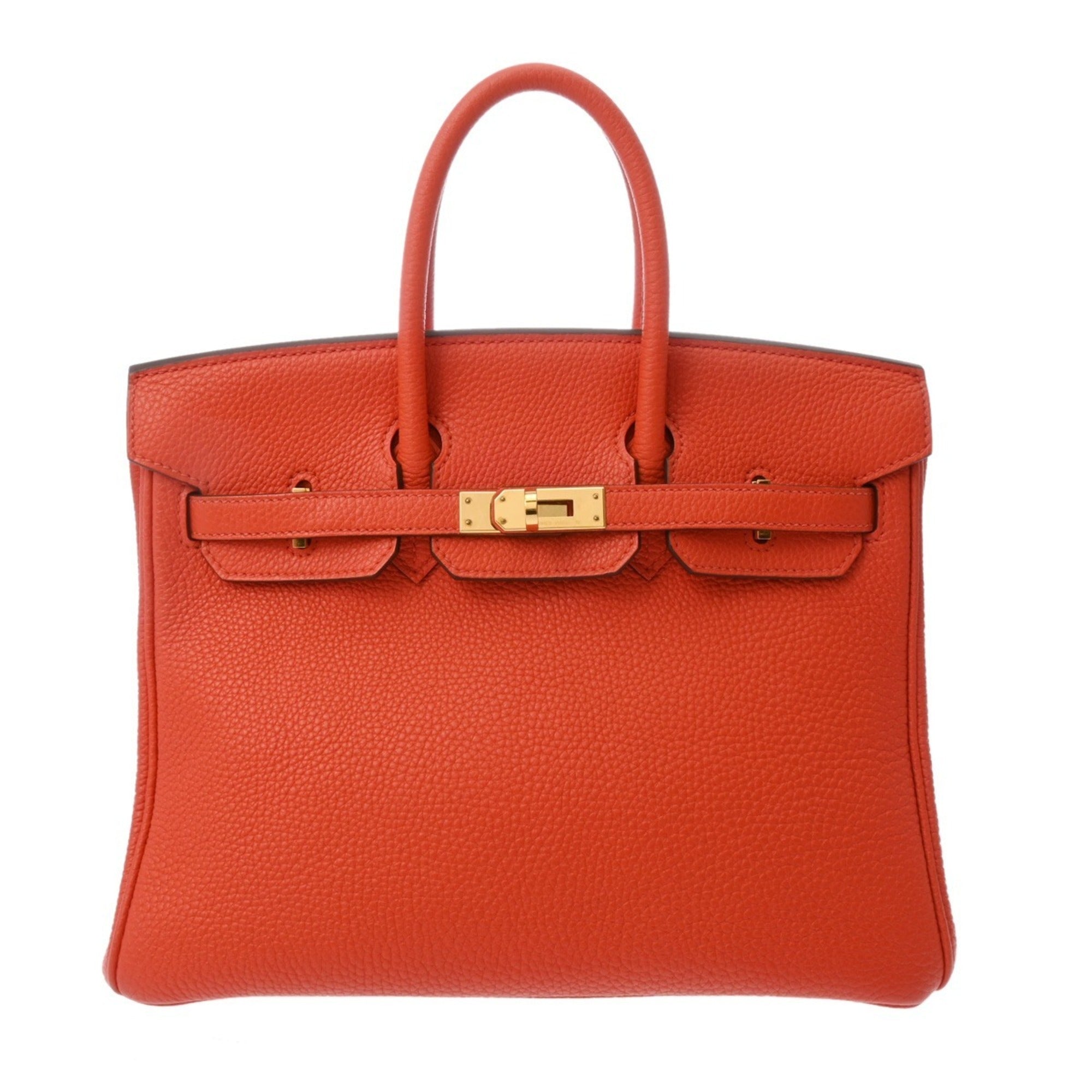 Hermes Orange Poppy Togo Leather Handbag (Pre-Owned)