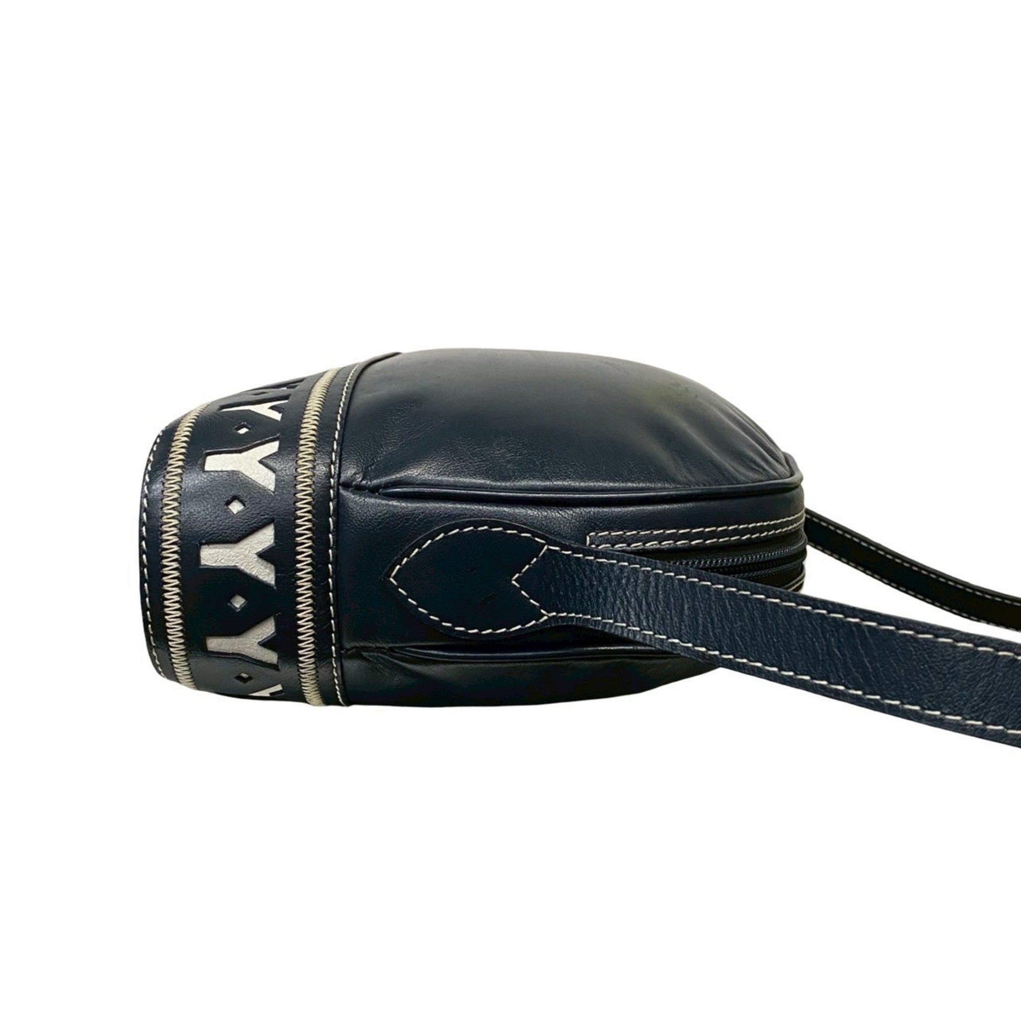 Yves Saint Laurent Navy Leather Shoulder Bag (Pre-Owned)