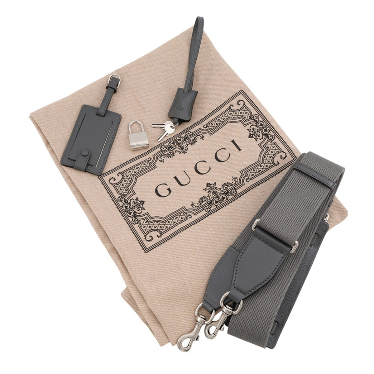 Gucci Gray Gg Supreme Leather Boston Bag Handbag (Pre-Owned)