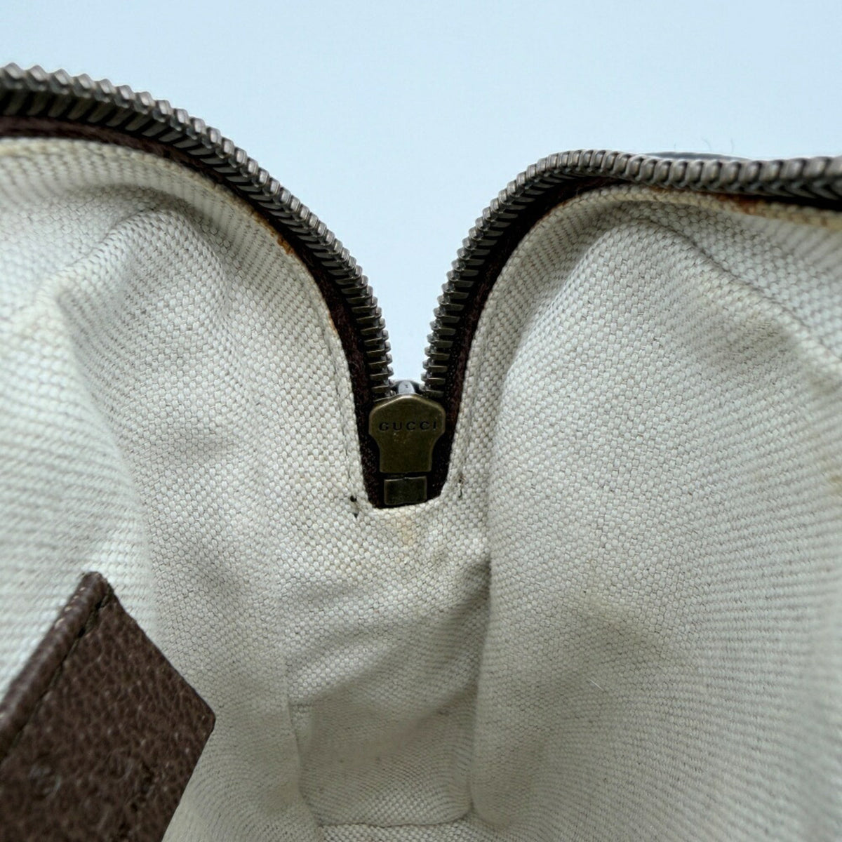Gucci Beige Brown Gg Supreme Canvas Leather Shoulder Bag (Pre-Owned)