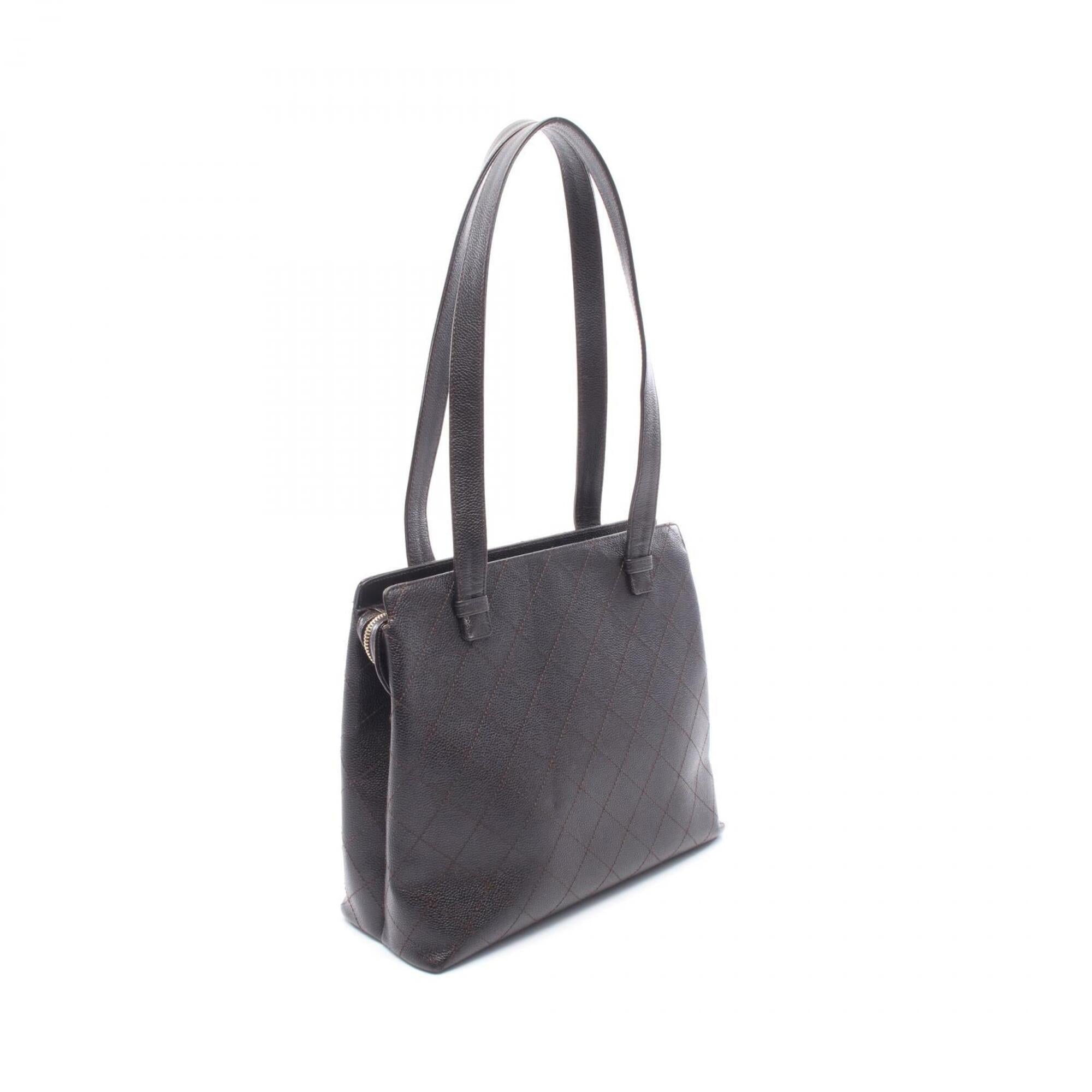 Chanel Matelasse Brown Leather Handbag Tote Bag (Pre-Owned)