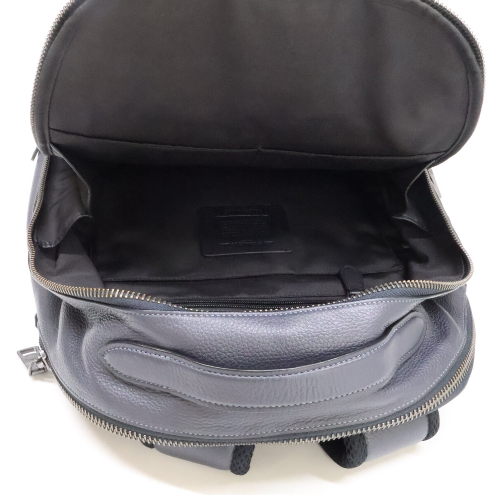 Coach Navy Leather Backpack (Pre-Owned)