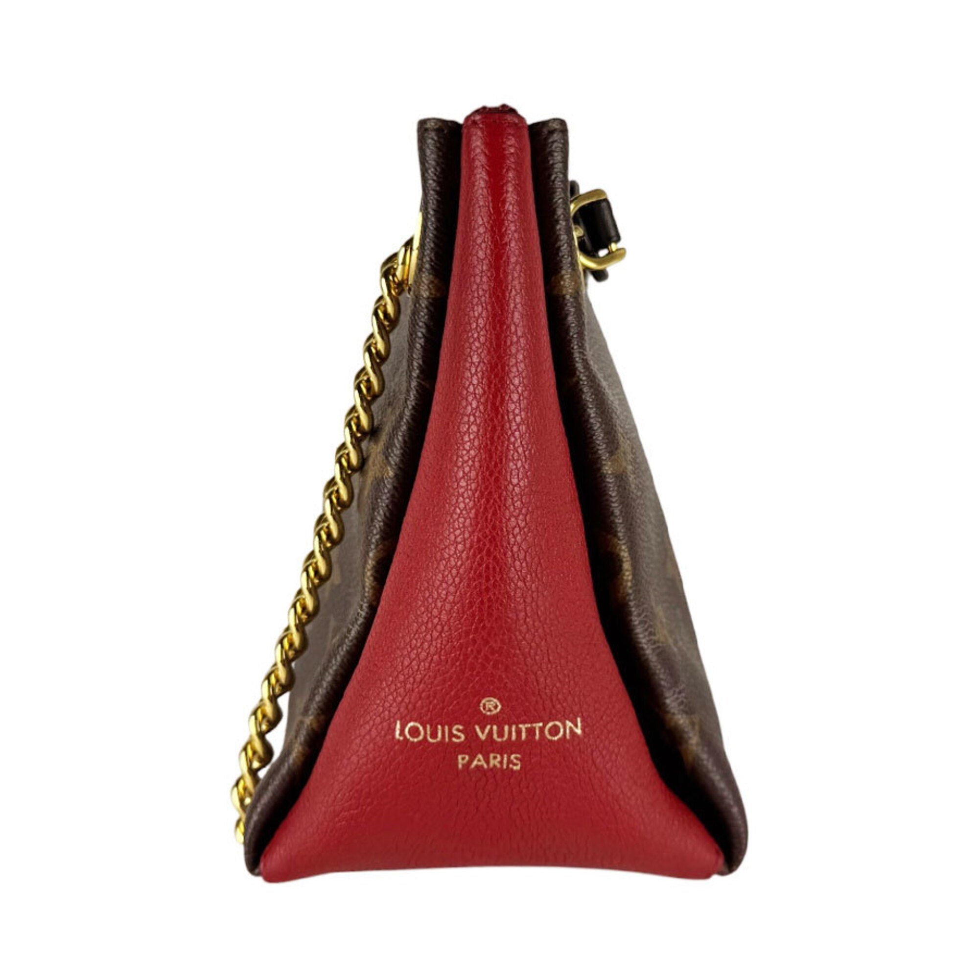 Louis Vuitton Black Brown Monogram Red Color Monogram Shoulder Bag (Pre-Owned)