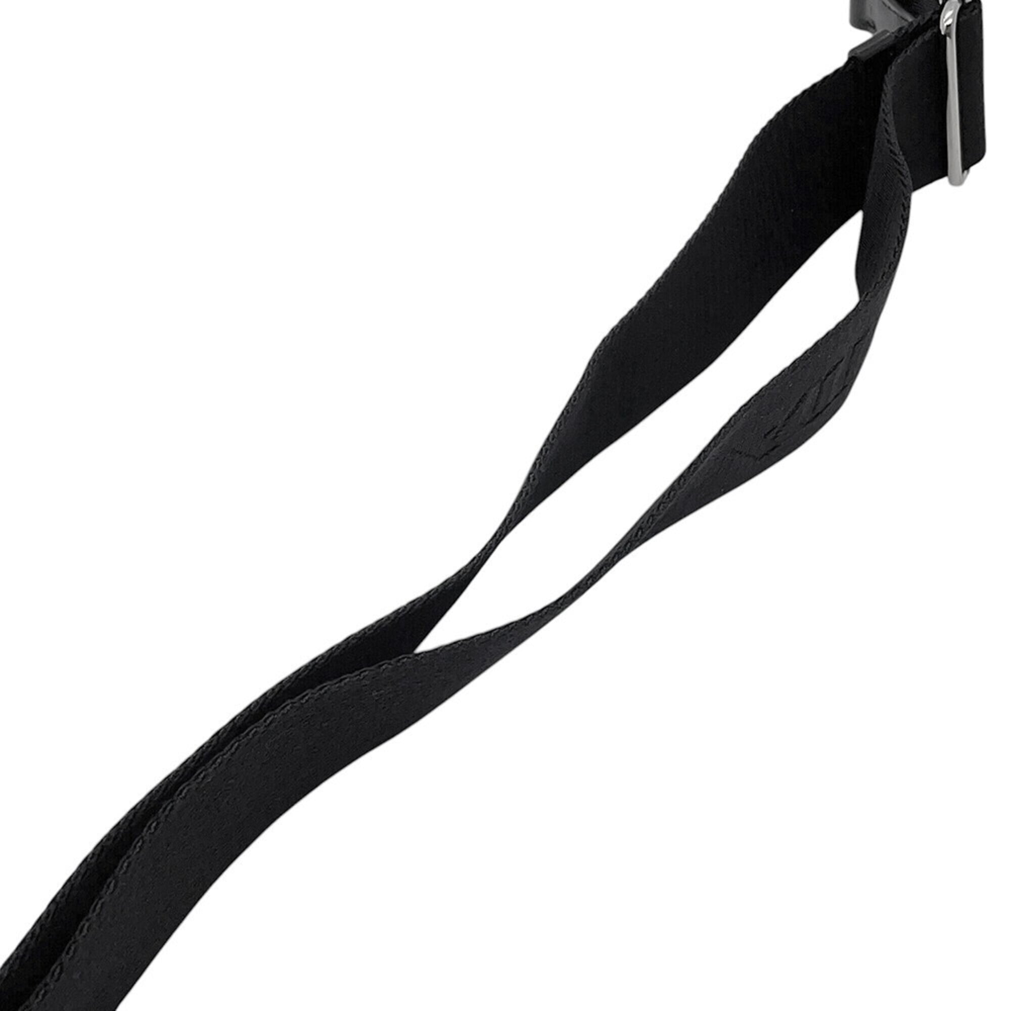 Prada Black Nylon Leather Handbag Shoulder Bag (Pre-Owned)