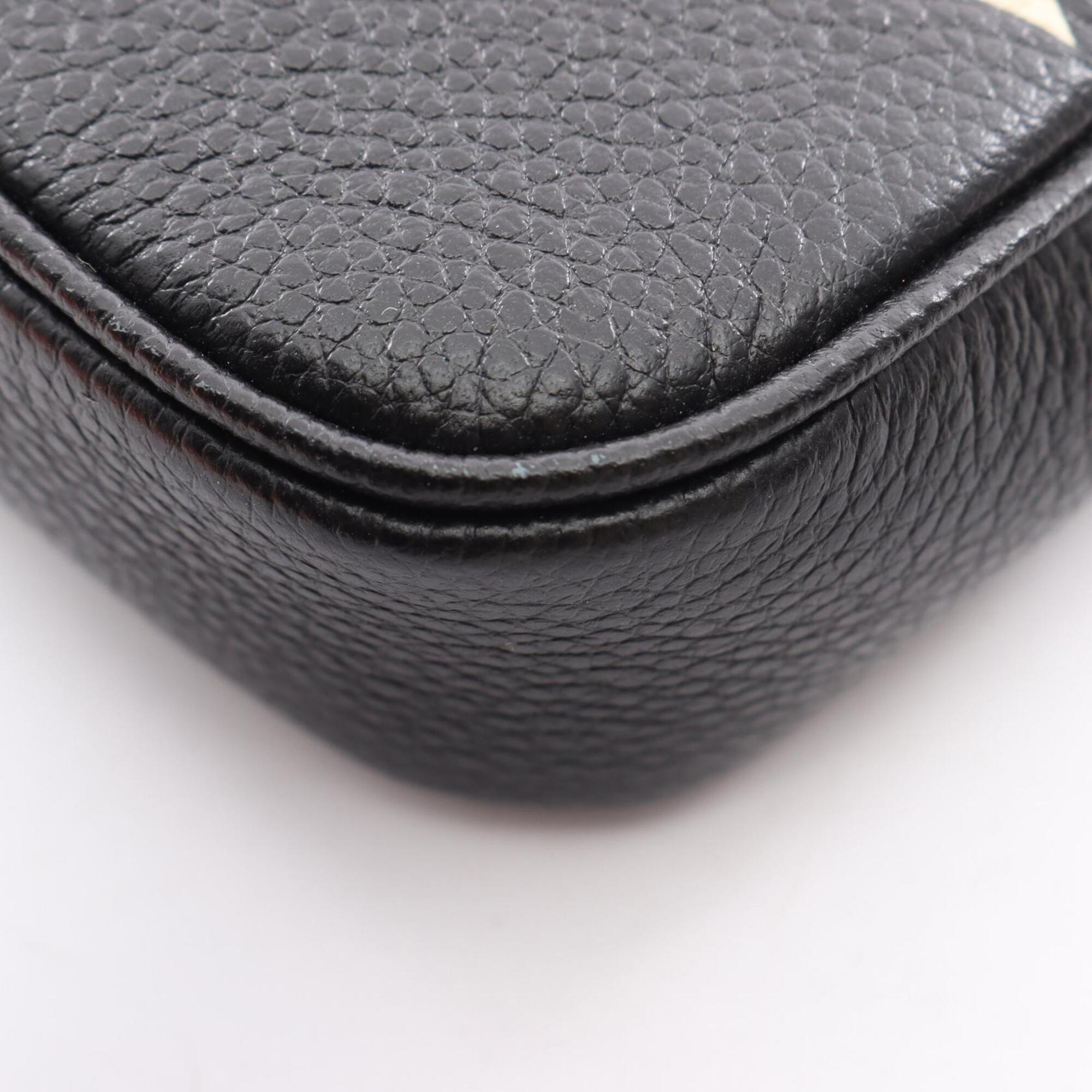 Louis Vuitton Black Leather Handbag Pochette (Pre-Owned)