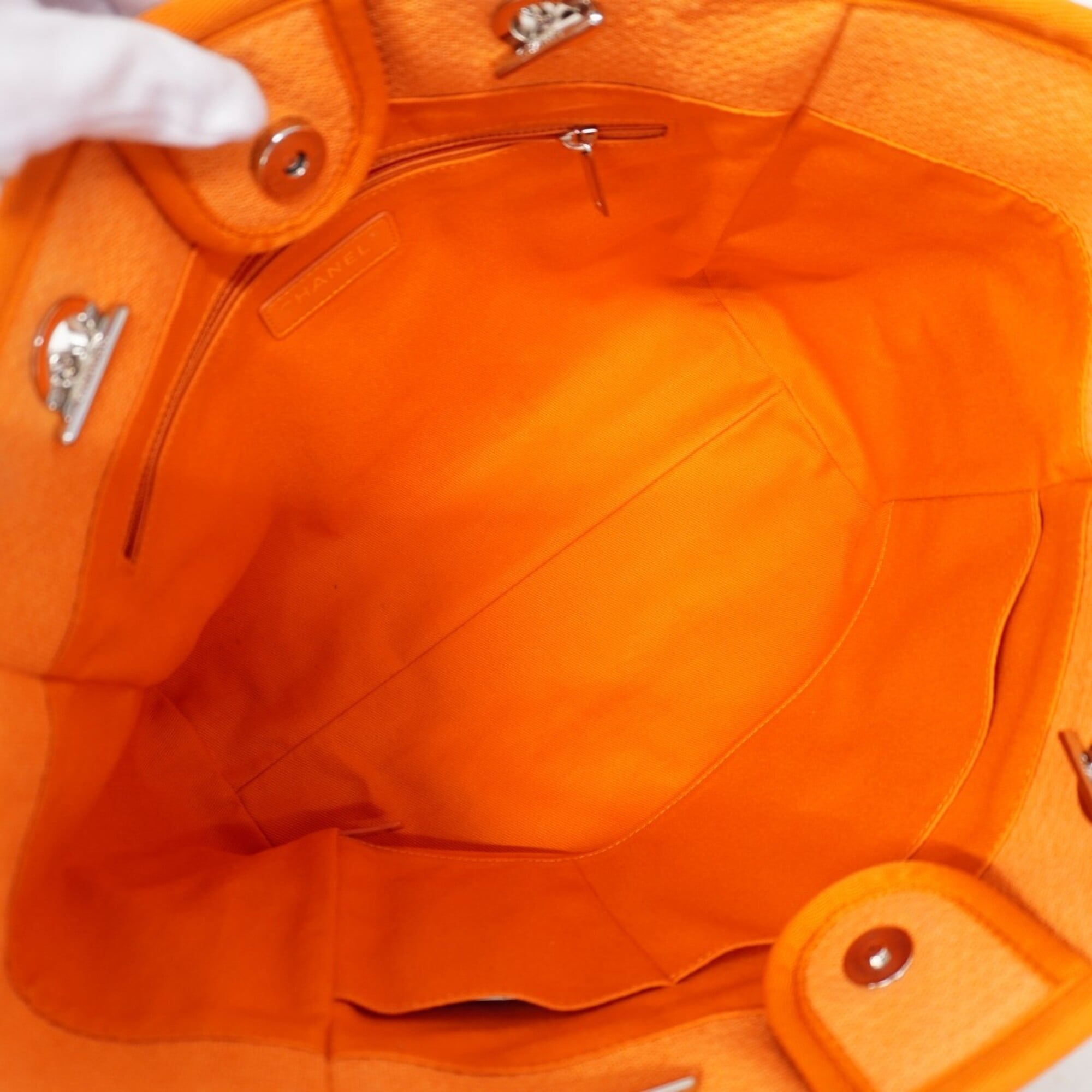 Chanel Orange Canvas Tote Bag (Pre-Owned)