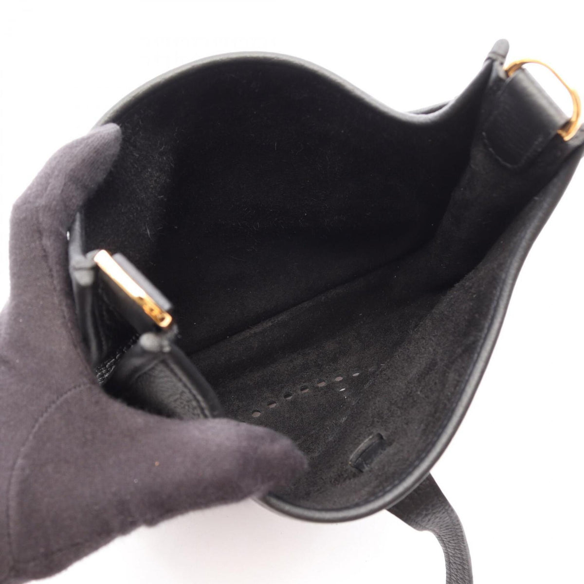 Hermes Black Taurillon Clemence Leather Handbag Shoulder Bag (Pre-Owned)