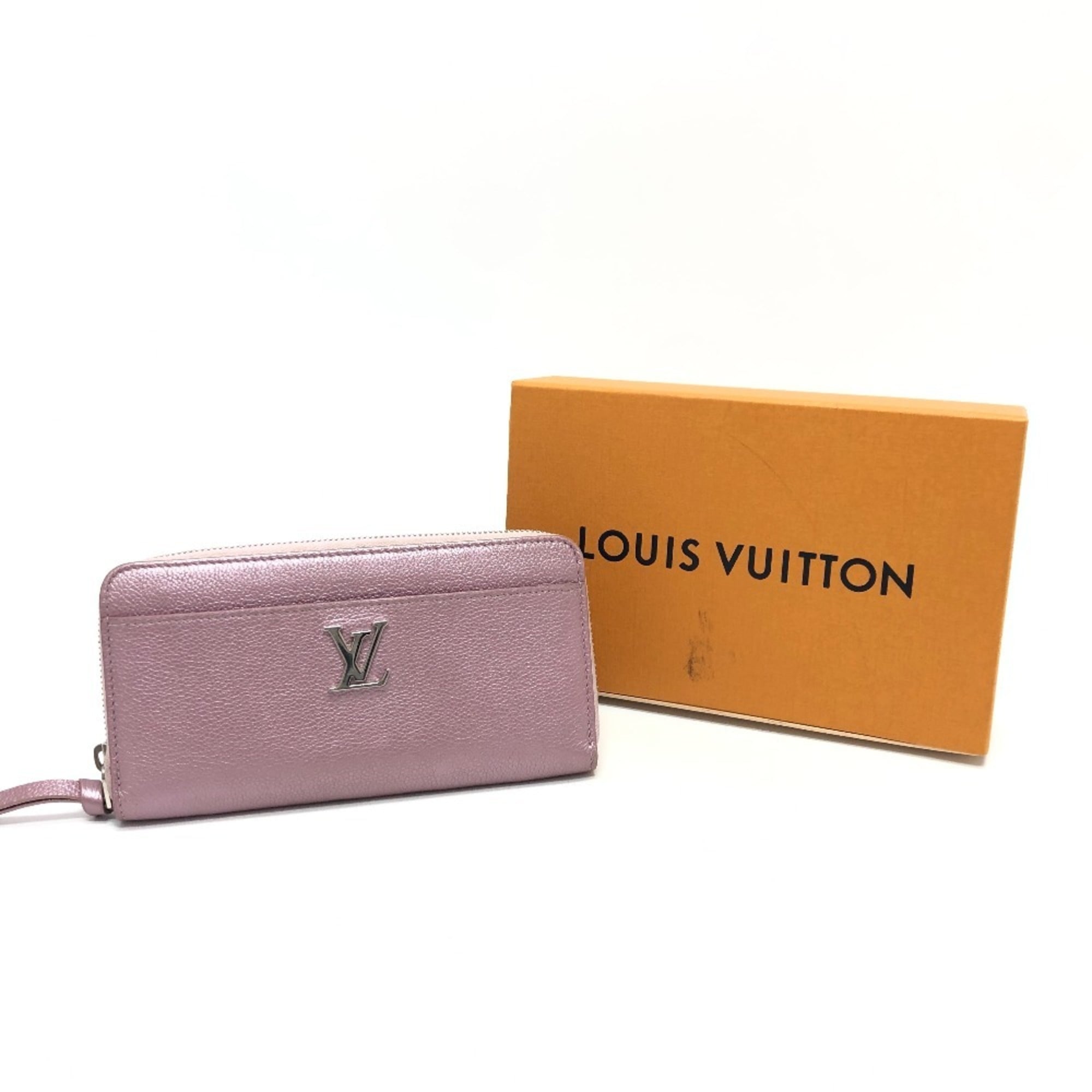 Louis Vuitton Metallic Pink Leather Long Wallet (Bi-Fold) (Pre-Owned)