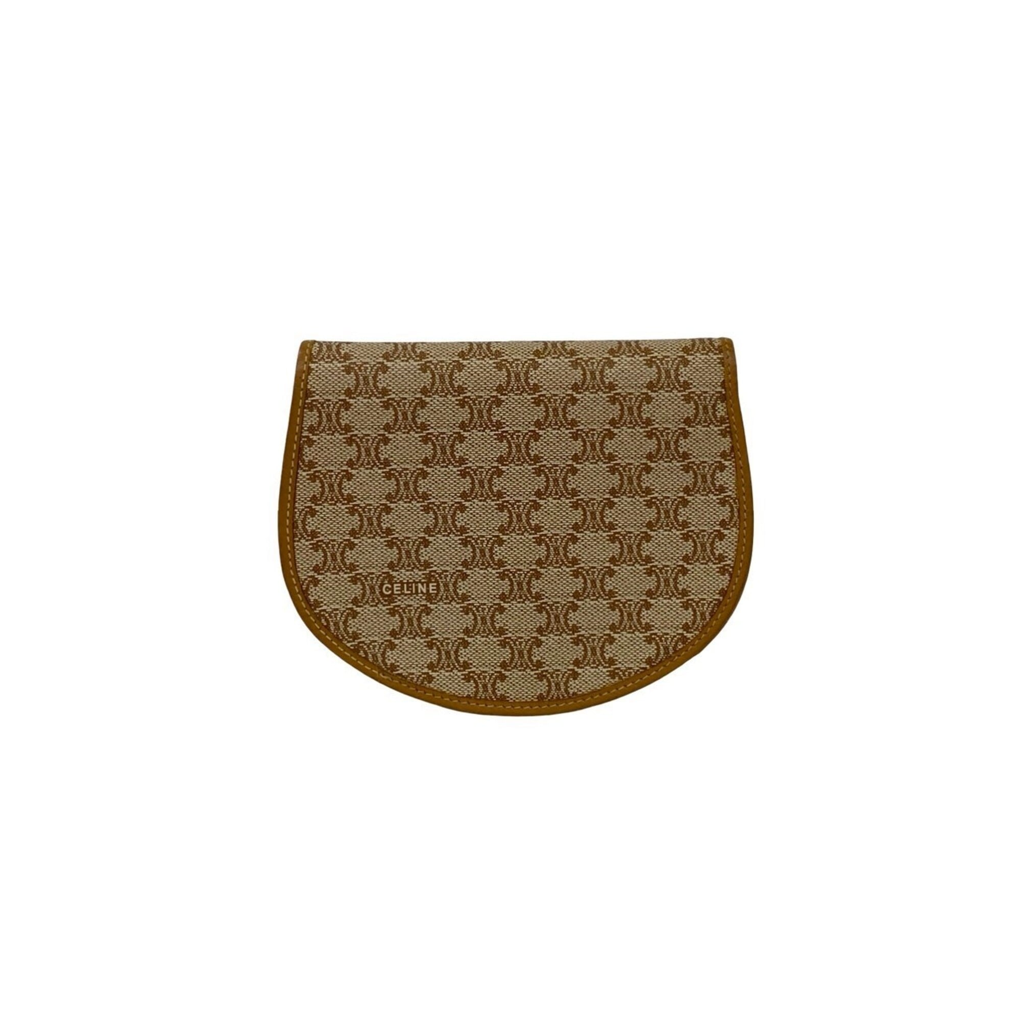Celine Beige Brown Leather Pvc Coin Purse/Coin Case (Pre-Owned)