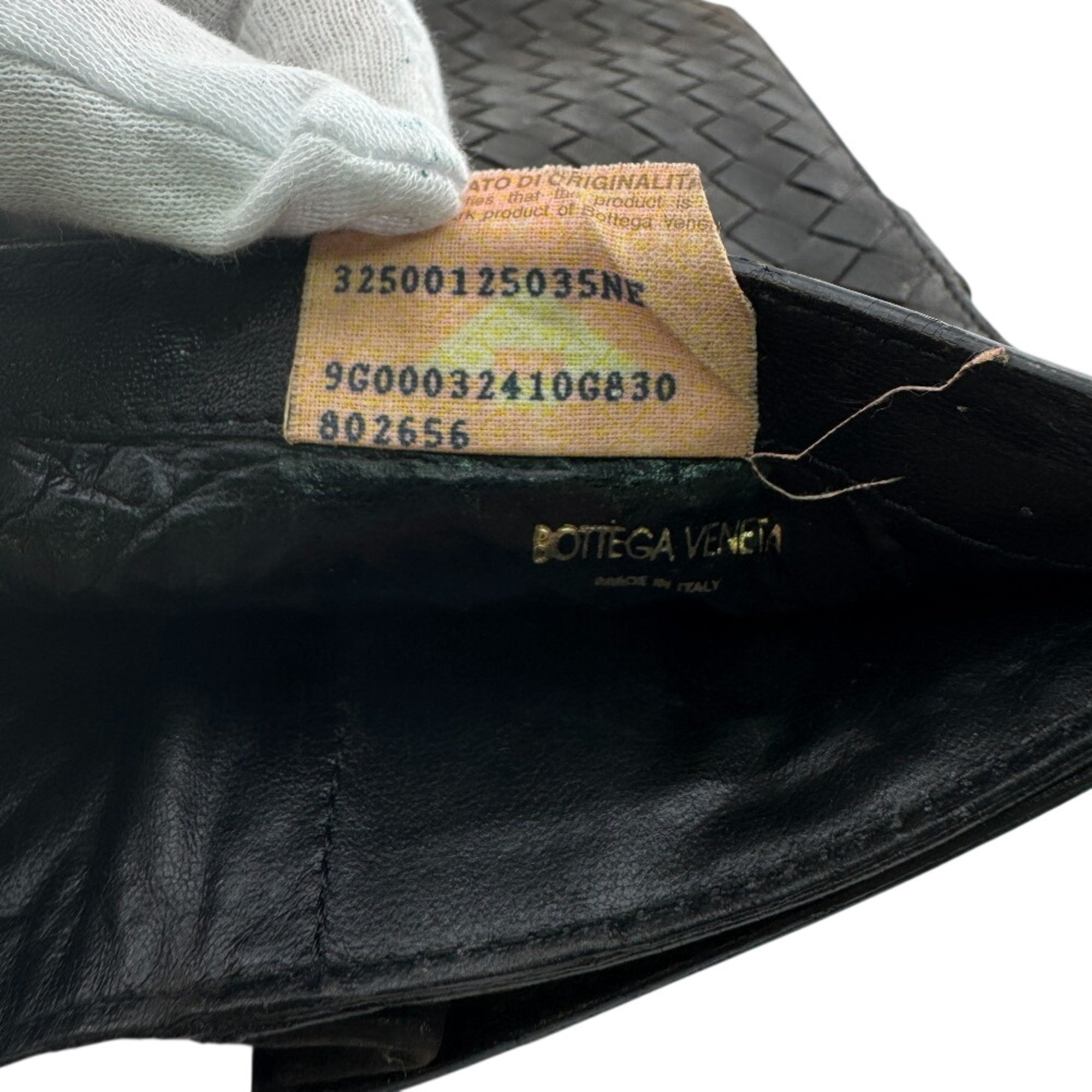 Bottega Veneta Black Intrecciato Long Wallet (Bi-Fold) (Pre-Owned)