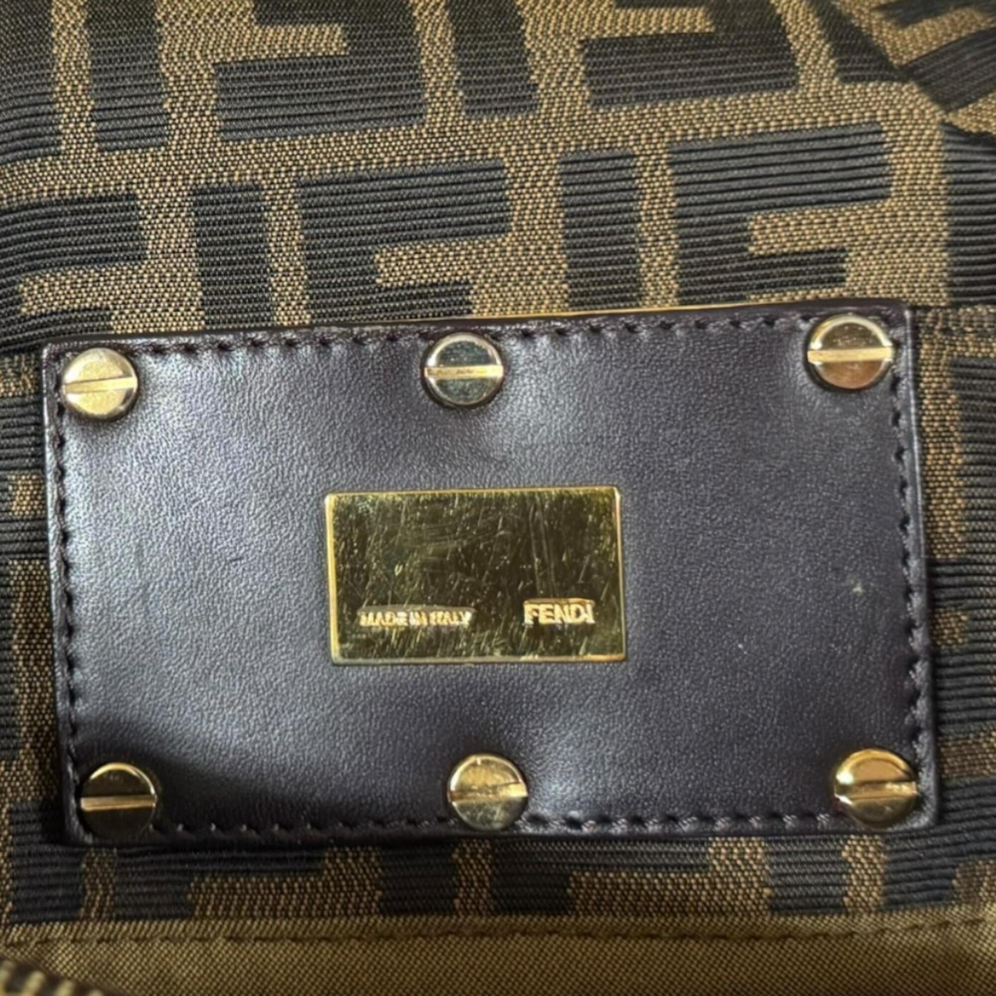 Fendi Brown Zucca Handbag (Pre-Owned)