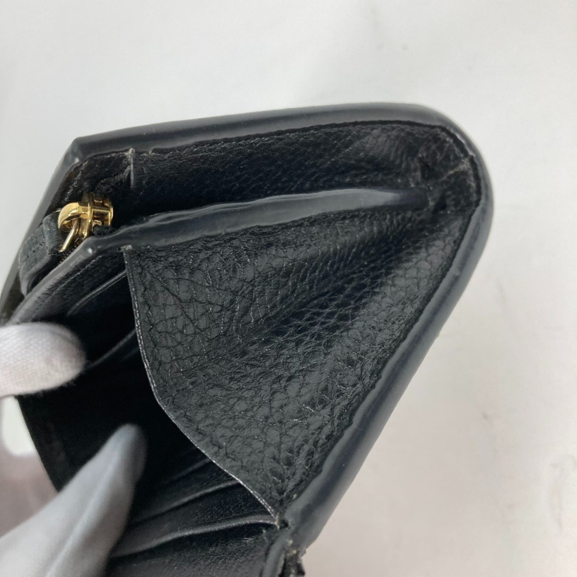 Gucci Beige Black Leather Pvc Wallet (Bi-Fold) (Pre-Owned)