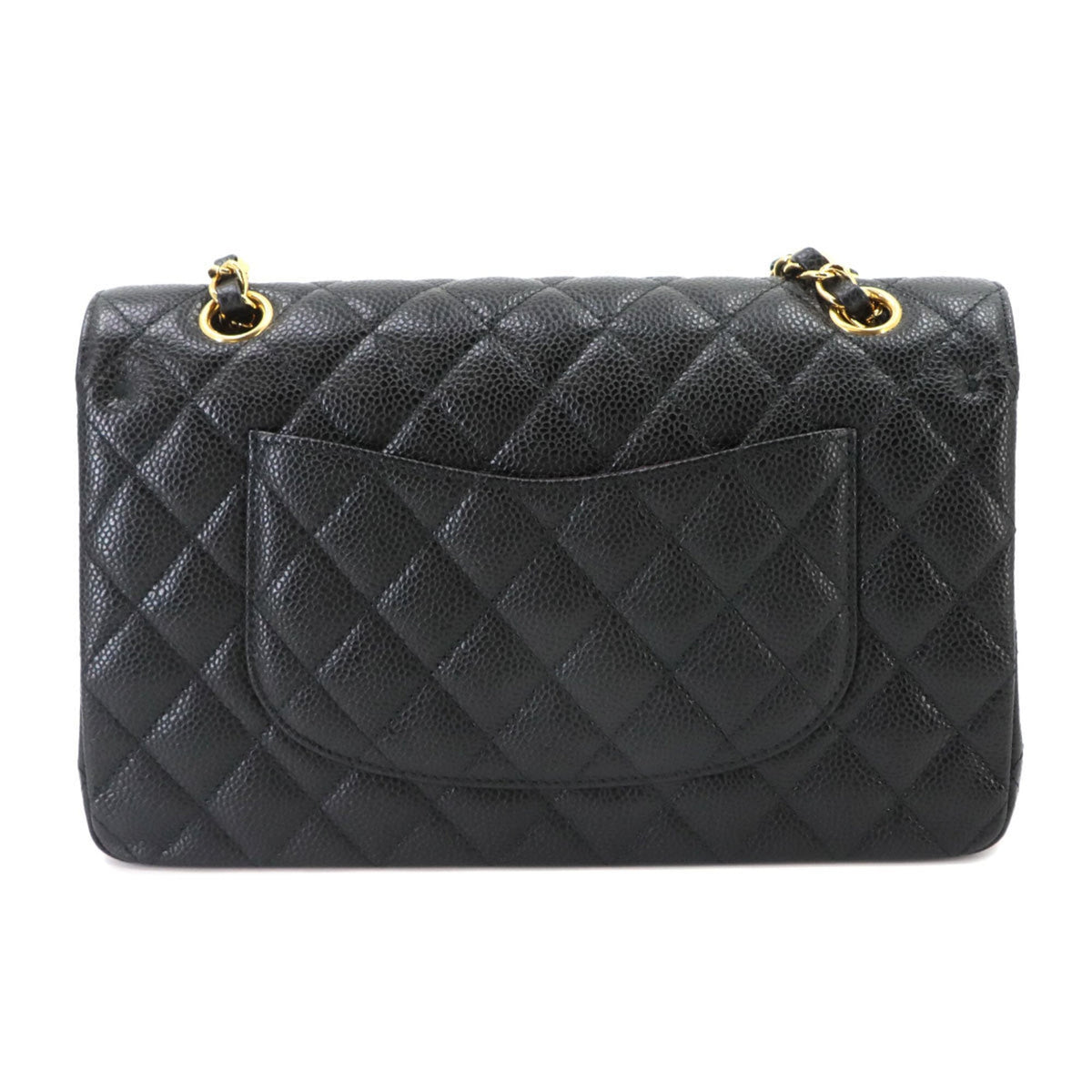 Chanel Black Grained Calfskin Handbag Shoulder Bag (Pre-Owned)