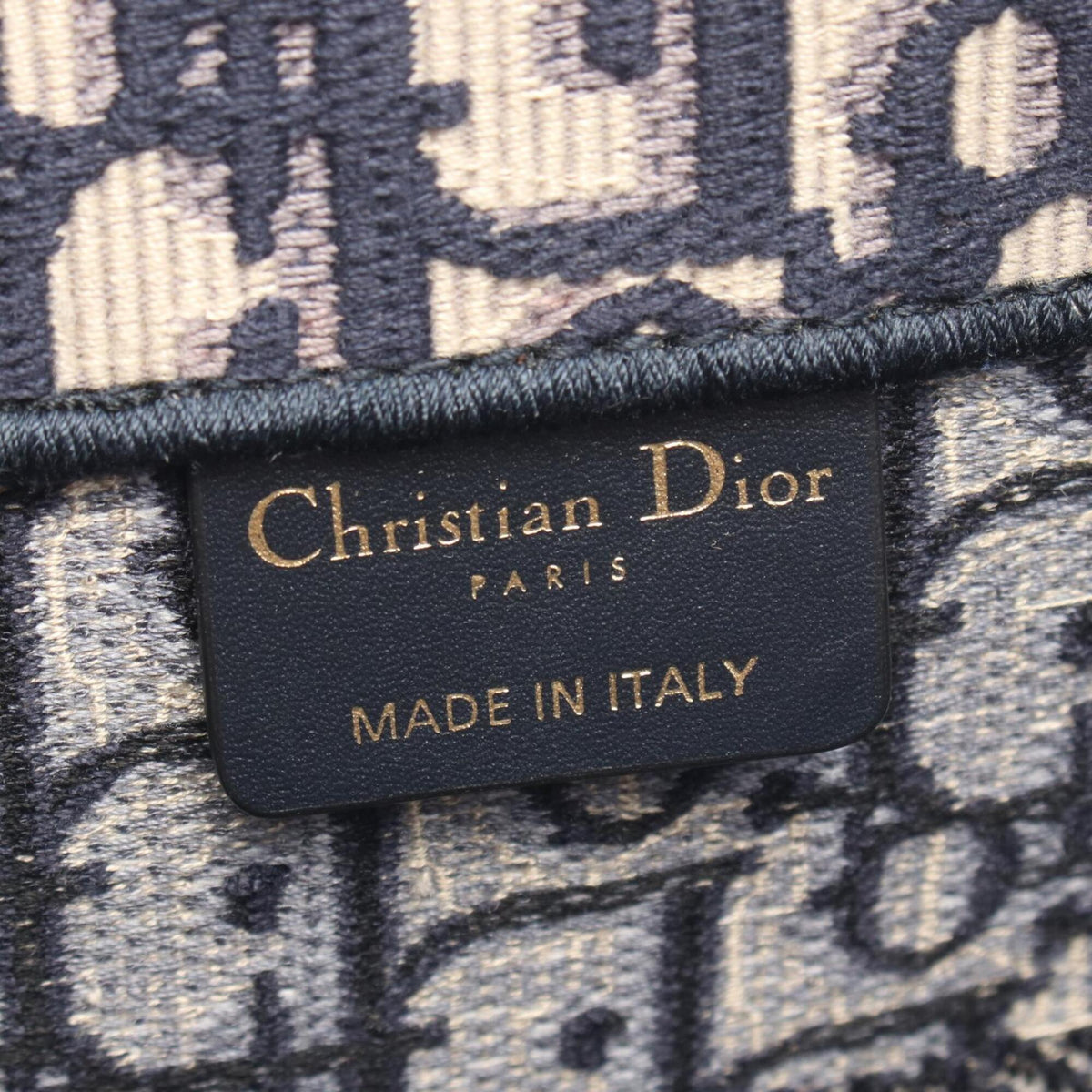 Christian Dior Beige Navy Canvas Handbag Tote Bag (Pre-Owned)