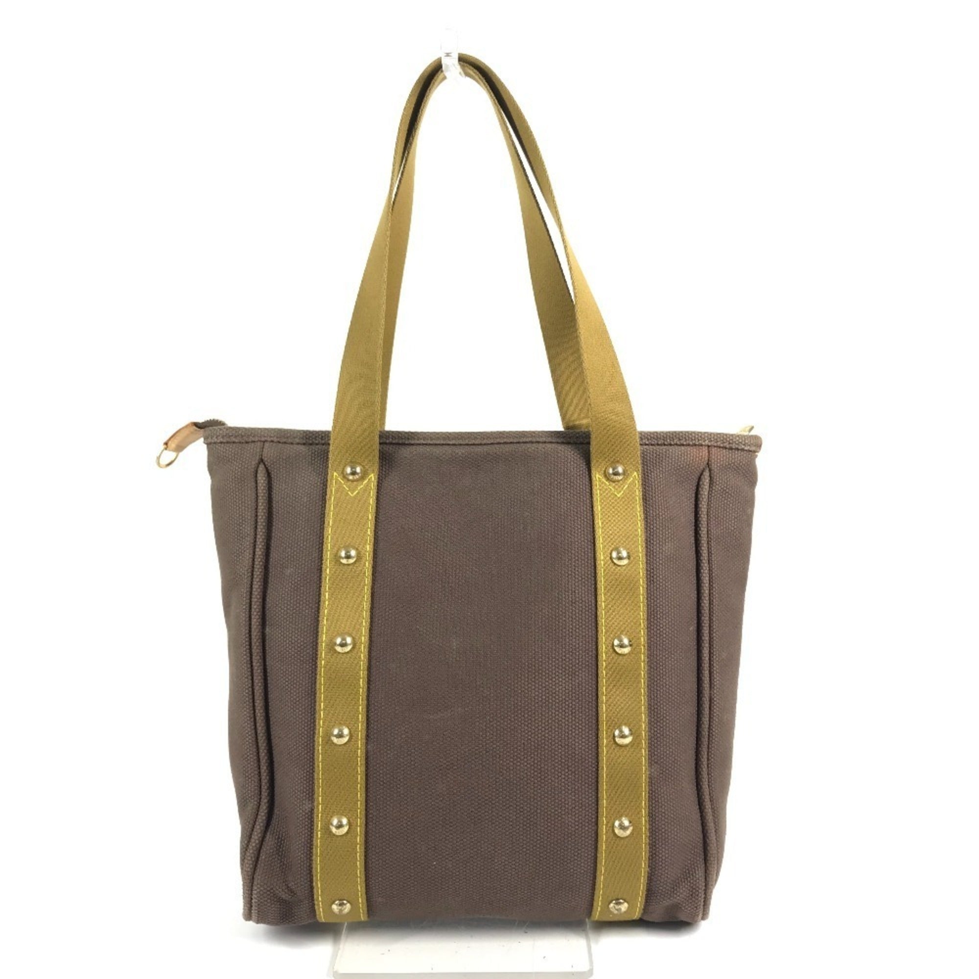 Louis Vuitton Brown Canvas Leather Shoulder Bag Tote Bag (Pre-Owned)