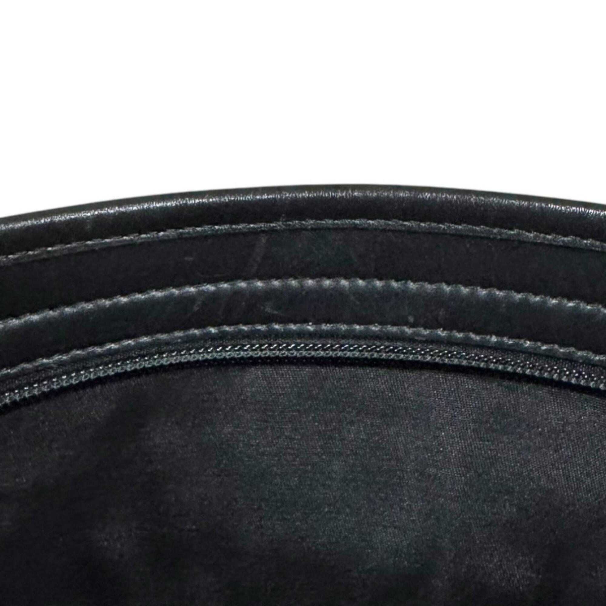 Gucci Black Brown Gg Canvas Leather Shoulder Bag (Pre-Owned)