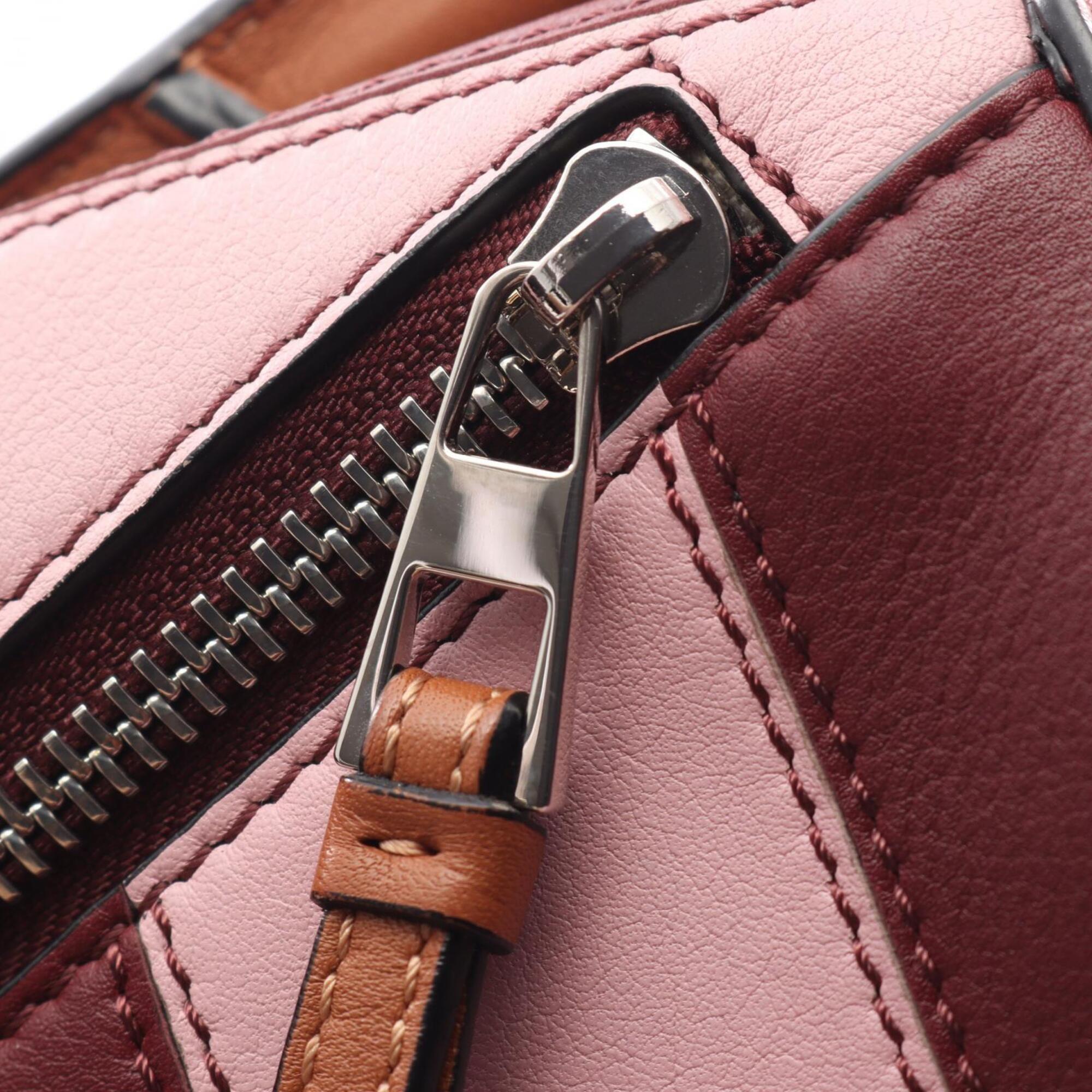 Loewe Bordeaux Brown Pink Leather Handbag (Pre-Owned)