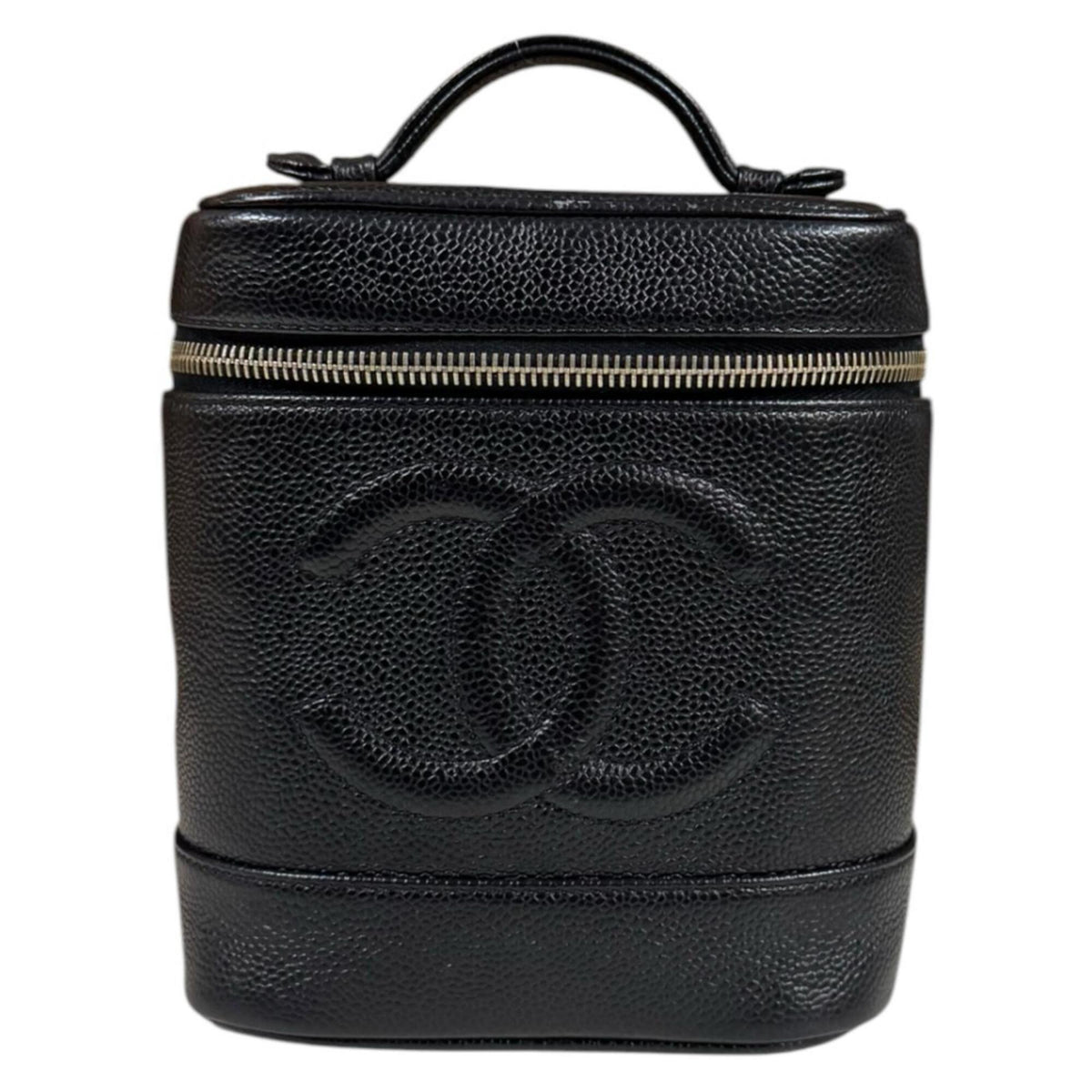 Chanel Black Grained Calfskin Handbag Vanity Bag (Pre-Owned)