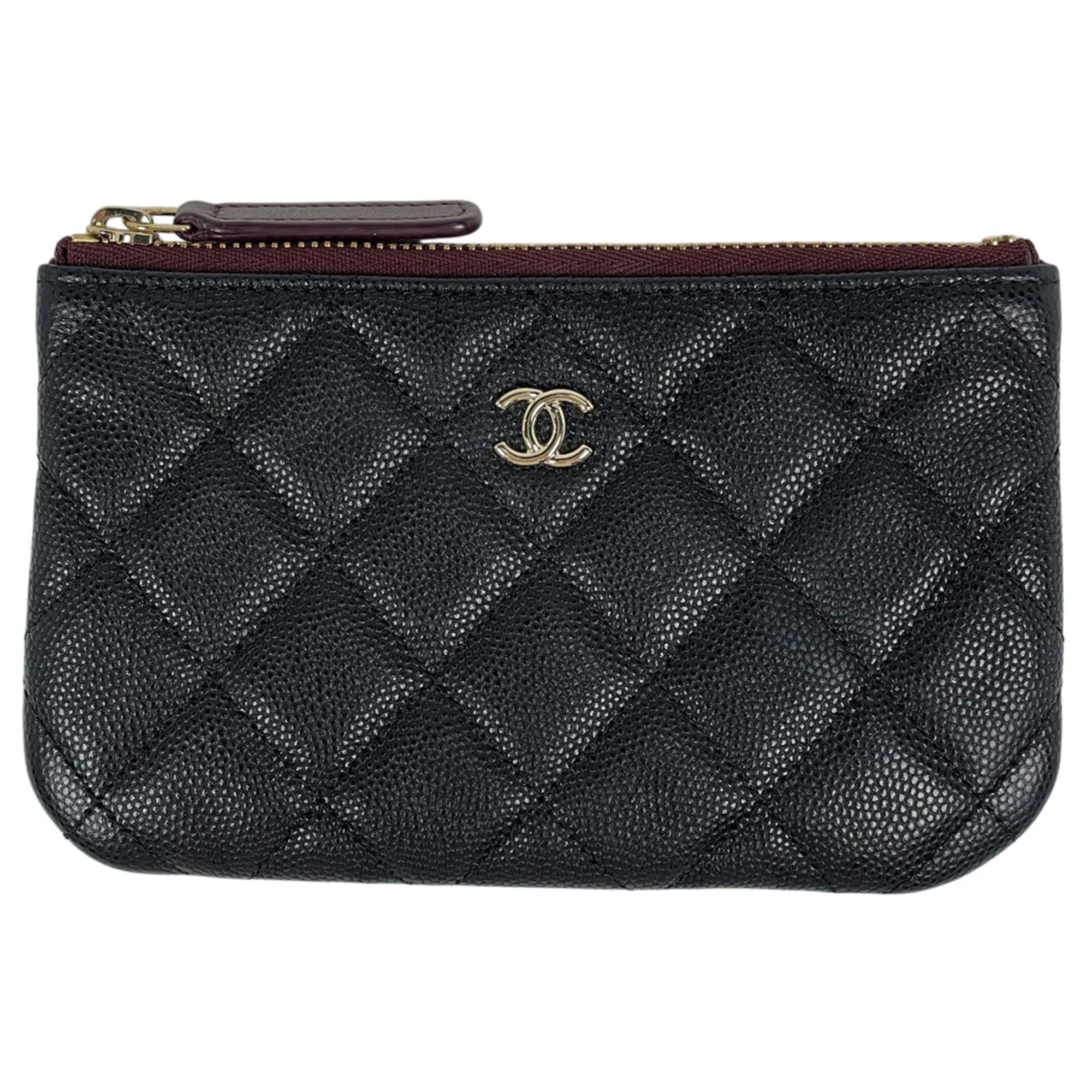 Chanel Black Grained Calfskin Pouch (Pre-Owned)