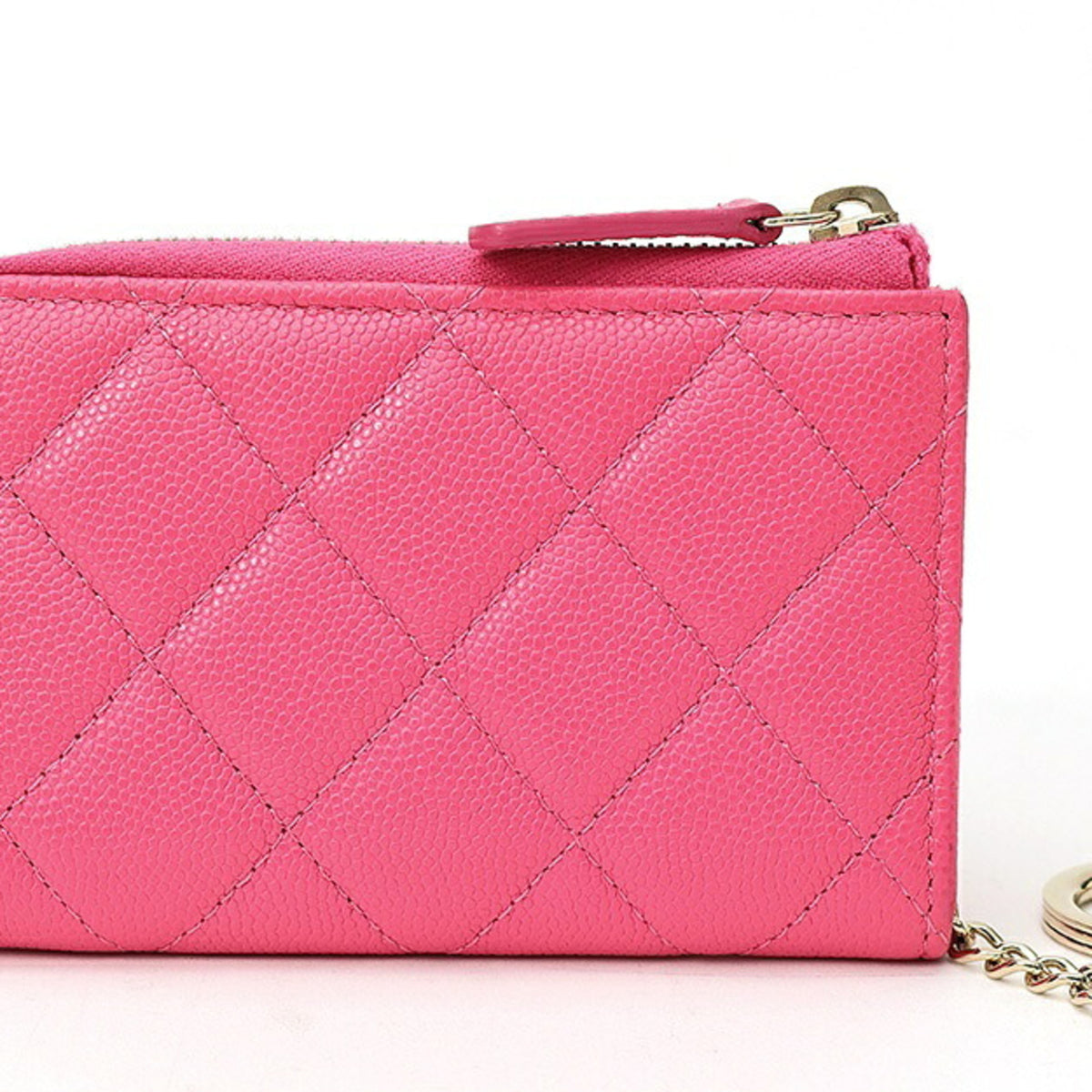 Chanel Pink Grained Calfskin Coin Purse/Coin Case (Pre-Owned)