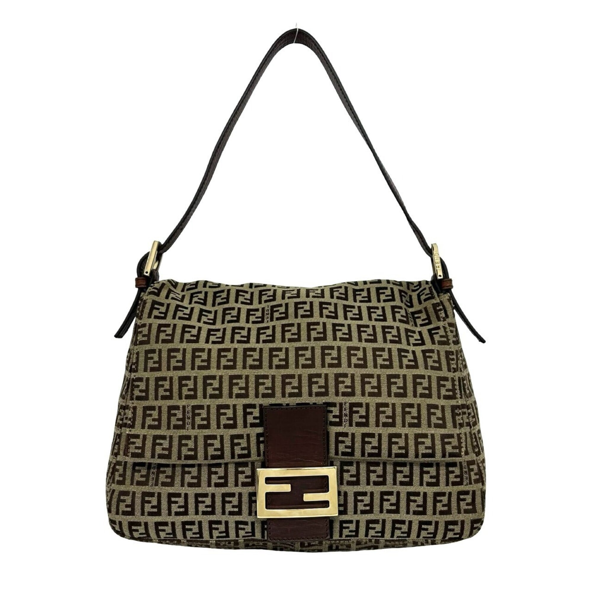 Fendi Brown Canvas Leather Shoulder Bag (Pre-Owned)