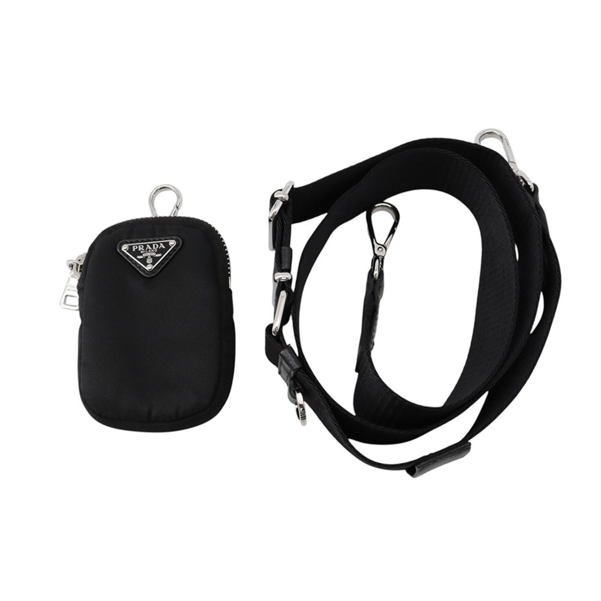 Prada Black Nylon Canvas Handbag Shoulder Bag (Pre-Owned)