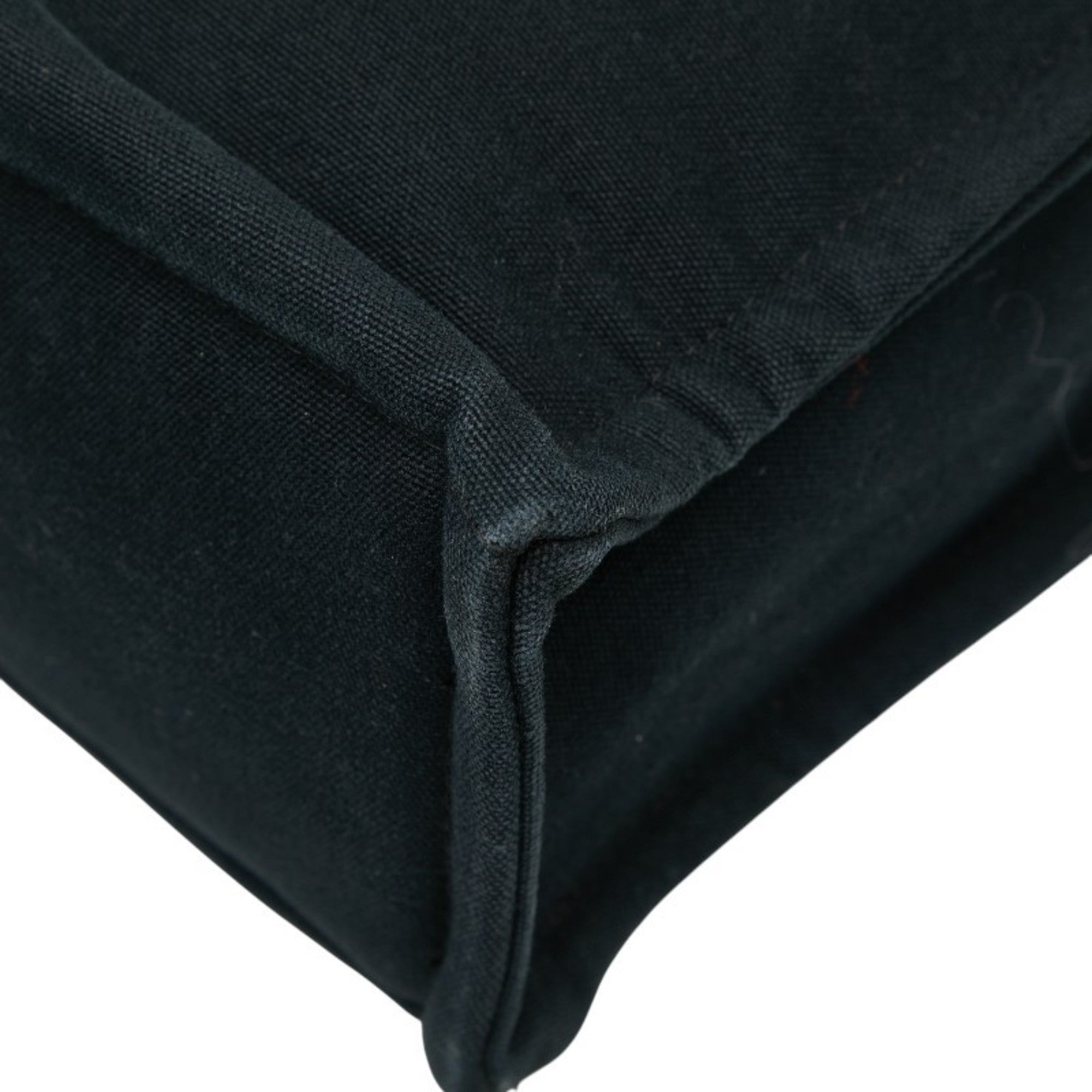Hermes Black Gray Canvas Handbag Tote Bag (Pre-Owned)