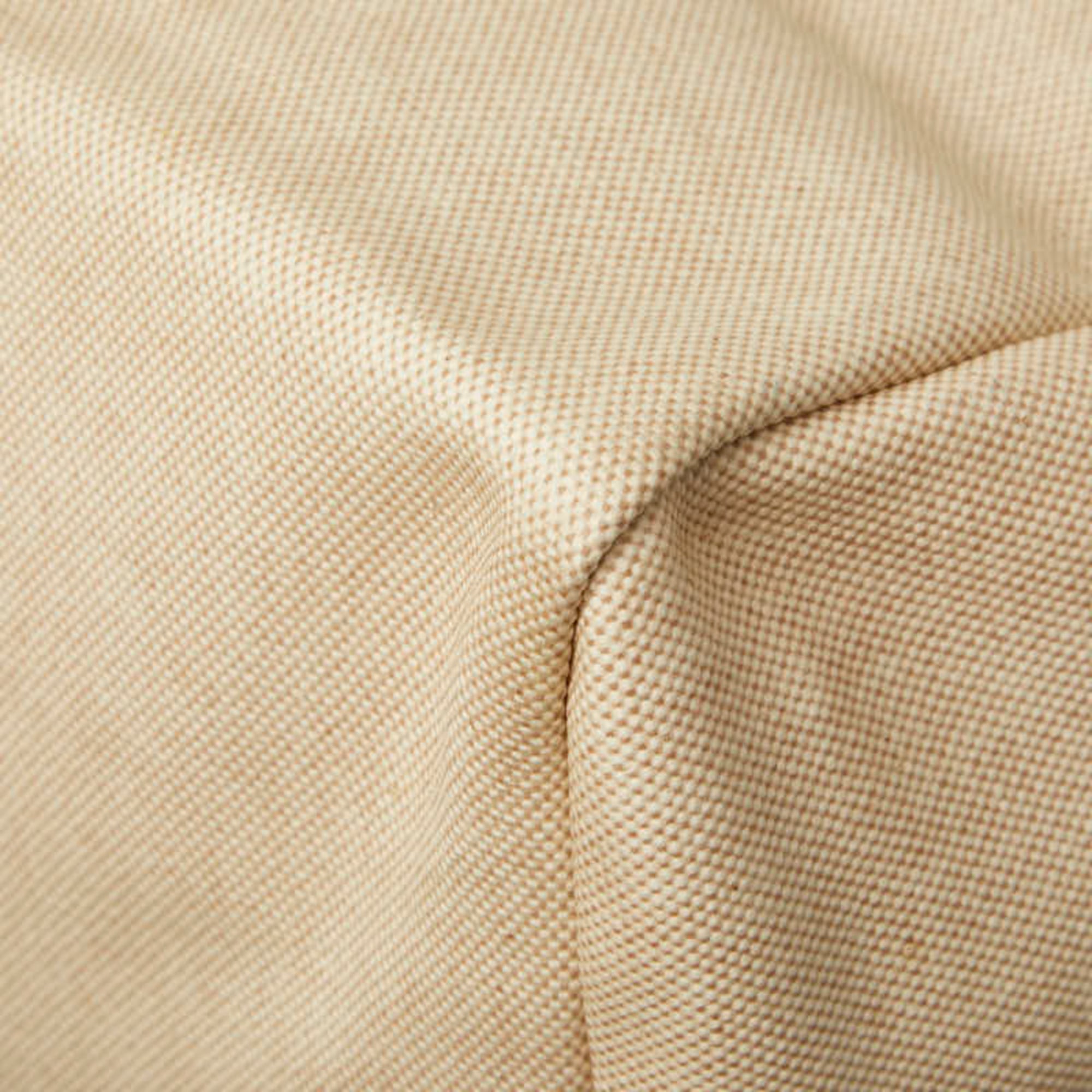 Hermes Beige Brown Canvas Handbag Shoulder Bag (Pre-Owned)