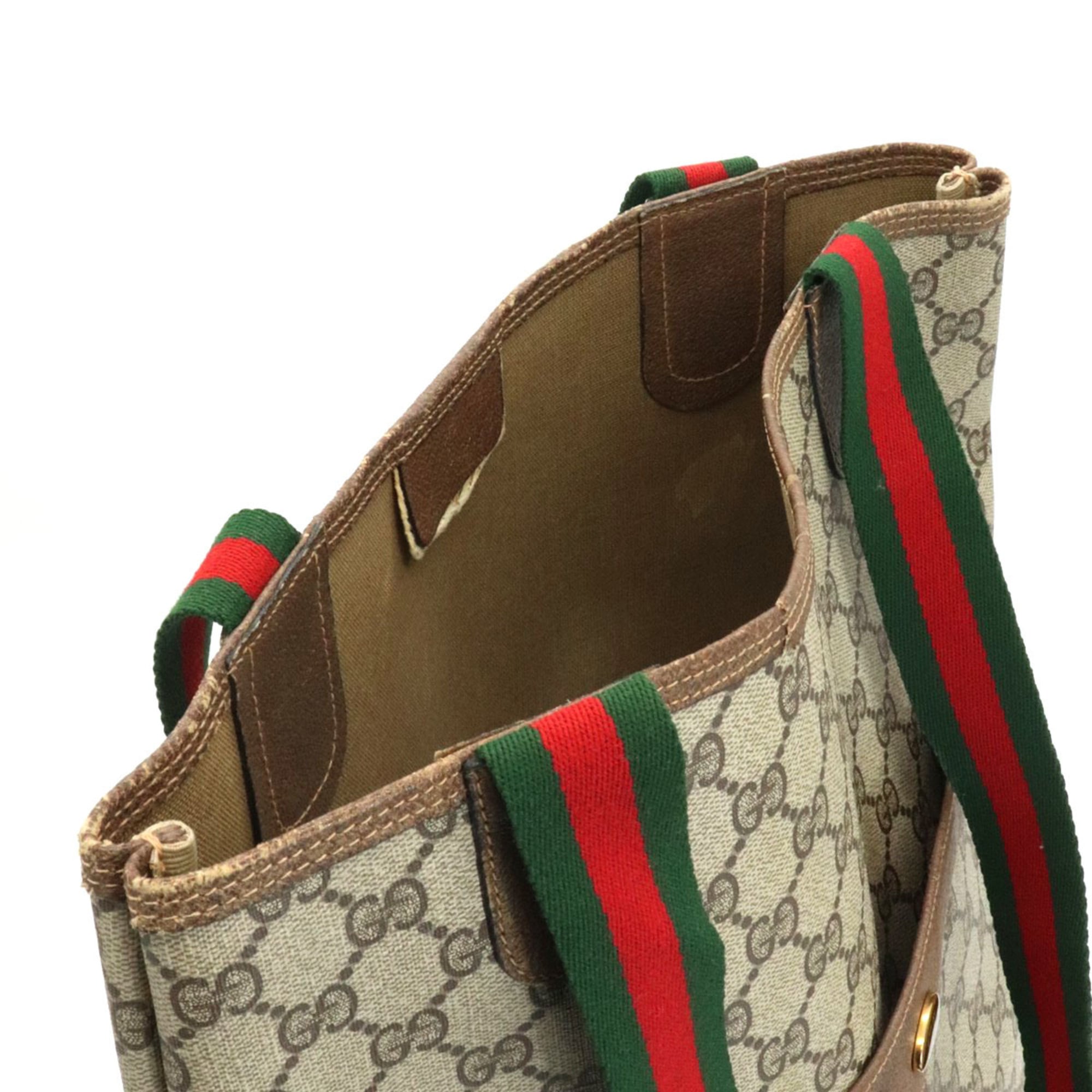 Gucci Beige Gg Supreme Canvas Shoulder Bag Tote Bag (Pre-Owned)