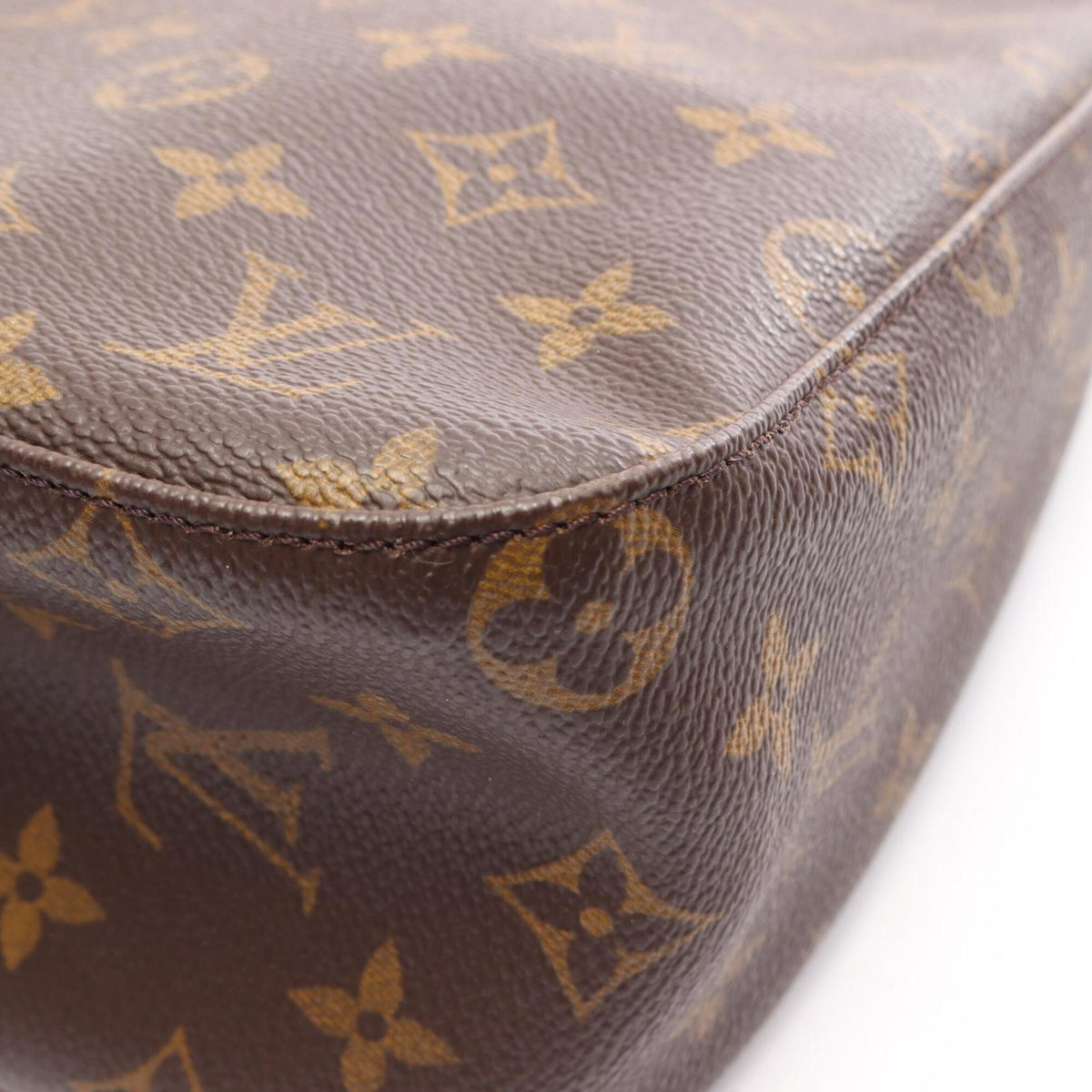 Louis Vuitton Brown Coated Canvas Leather Handbag Shoulder Bag (Pre-Owned)