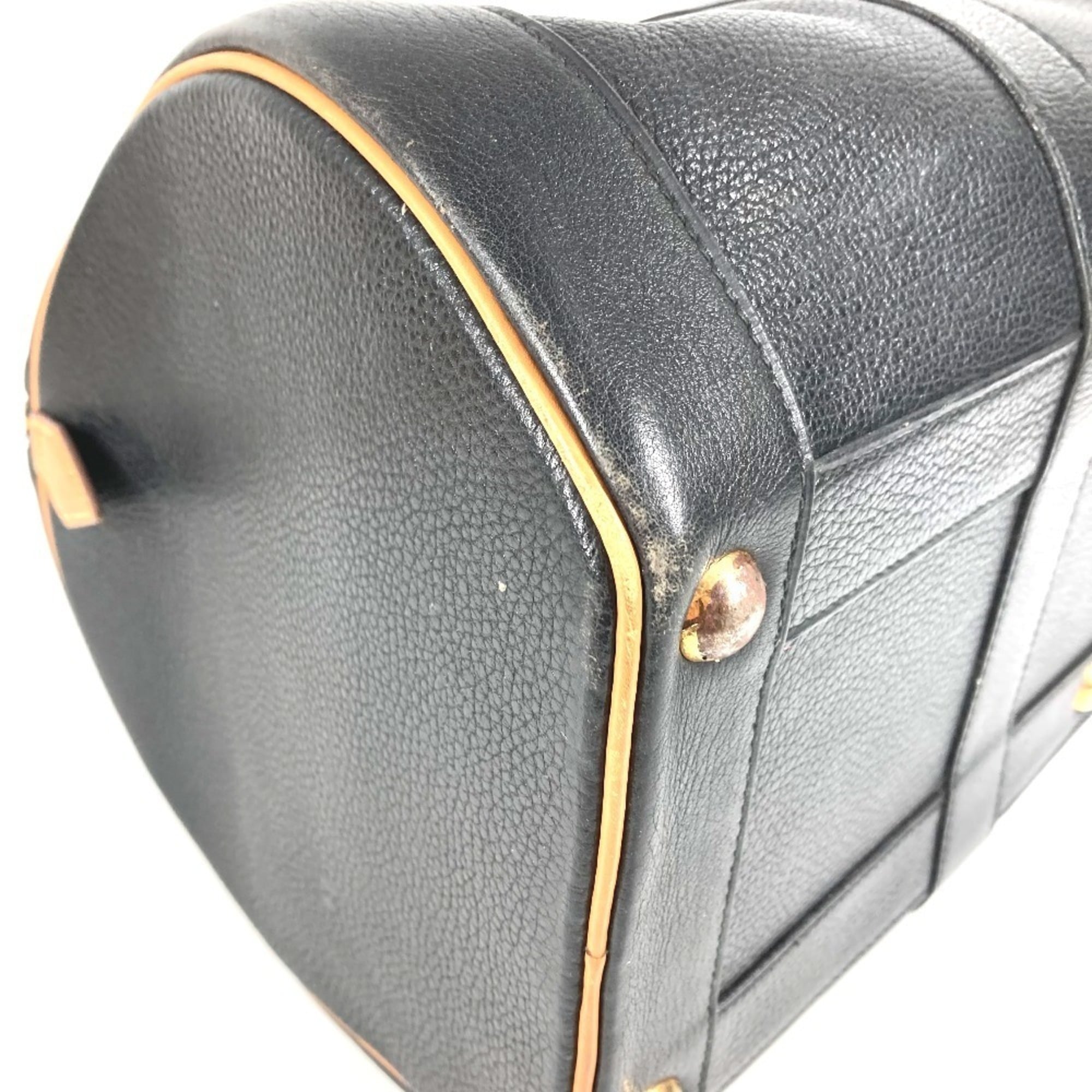 Hermes Bicolor Black Brown Ardennes Leather Boston Bag Handbag (Pre-Owned)