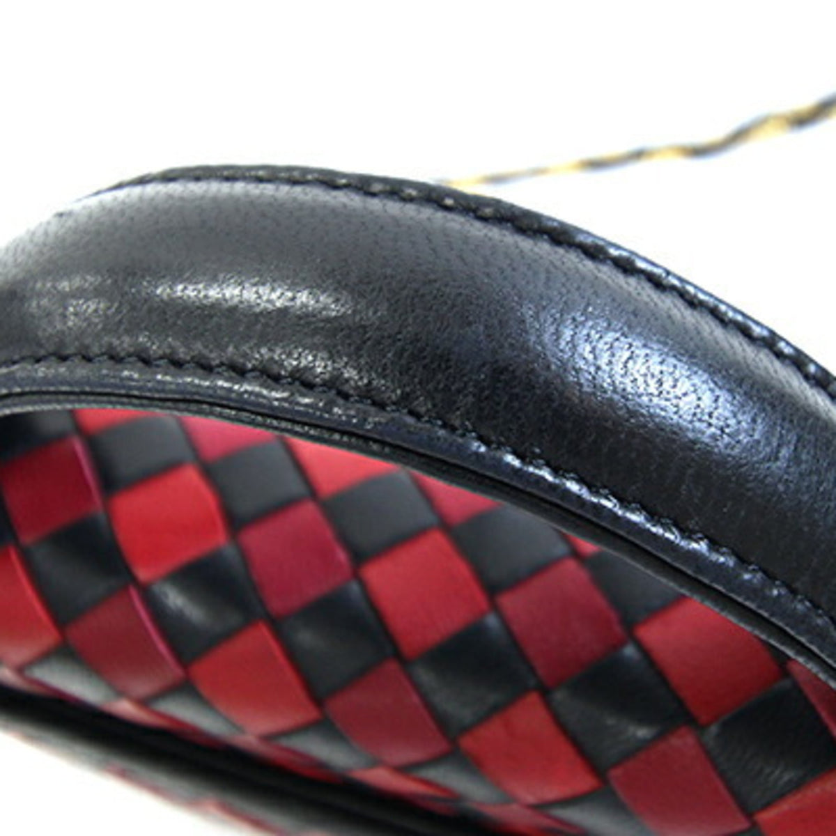 Bally Black Red Color Leather Handbag (Pre-Owned)