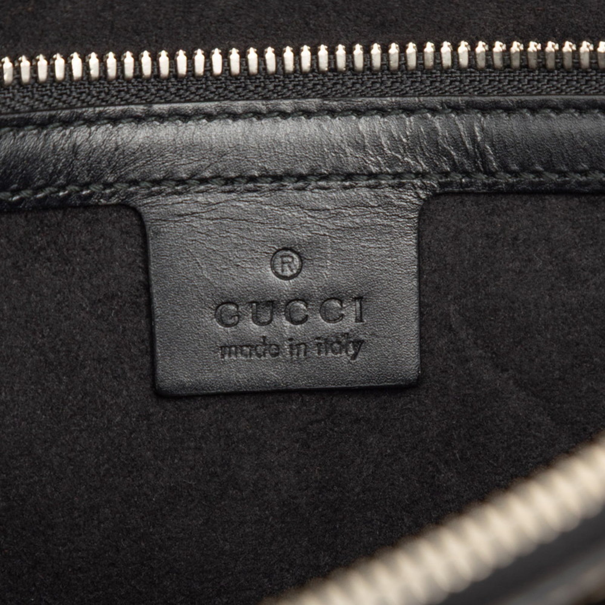 Gucci Beige Black Leather Clutch Bag Shoulder Bag (Pre-Owned)
