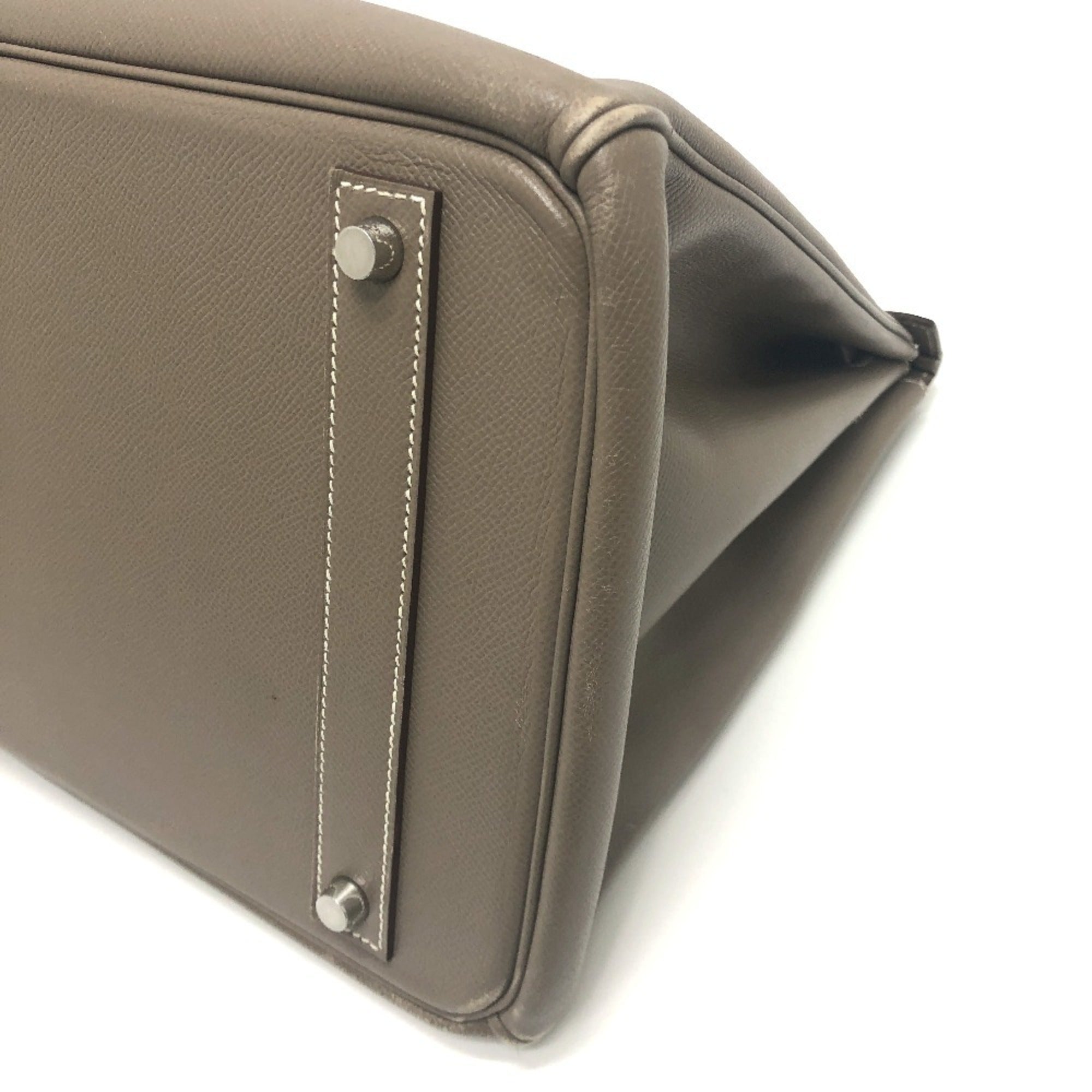 Hermes Brown Etoupe Gray Epsom Leather Handbag Tote Bag (Pre-Owned)