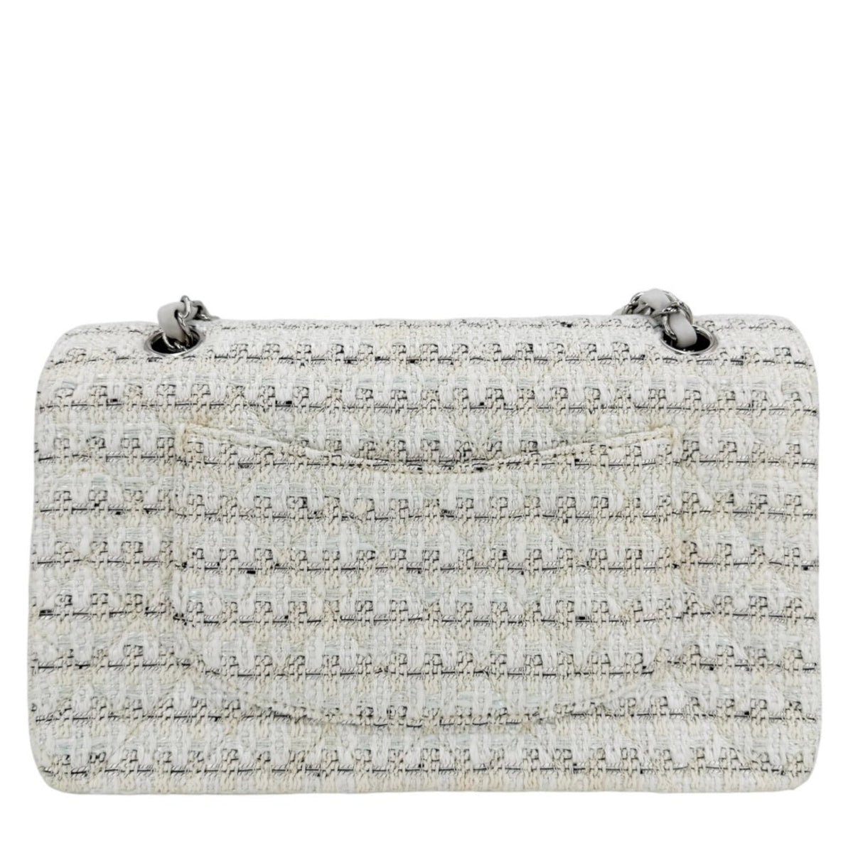 Chanel White Tweed Leather Shoulder Bag (Pre-Owned)
