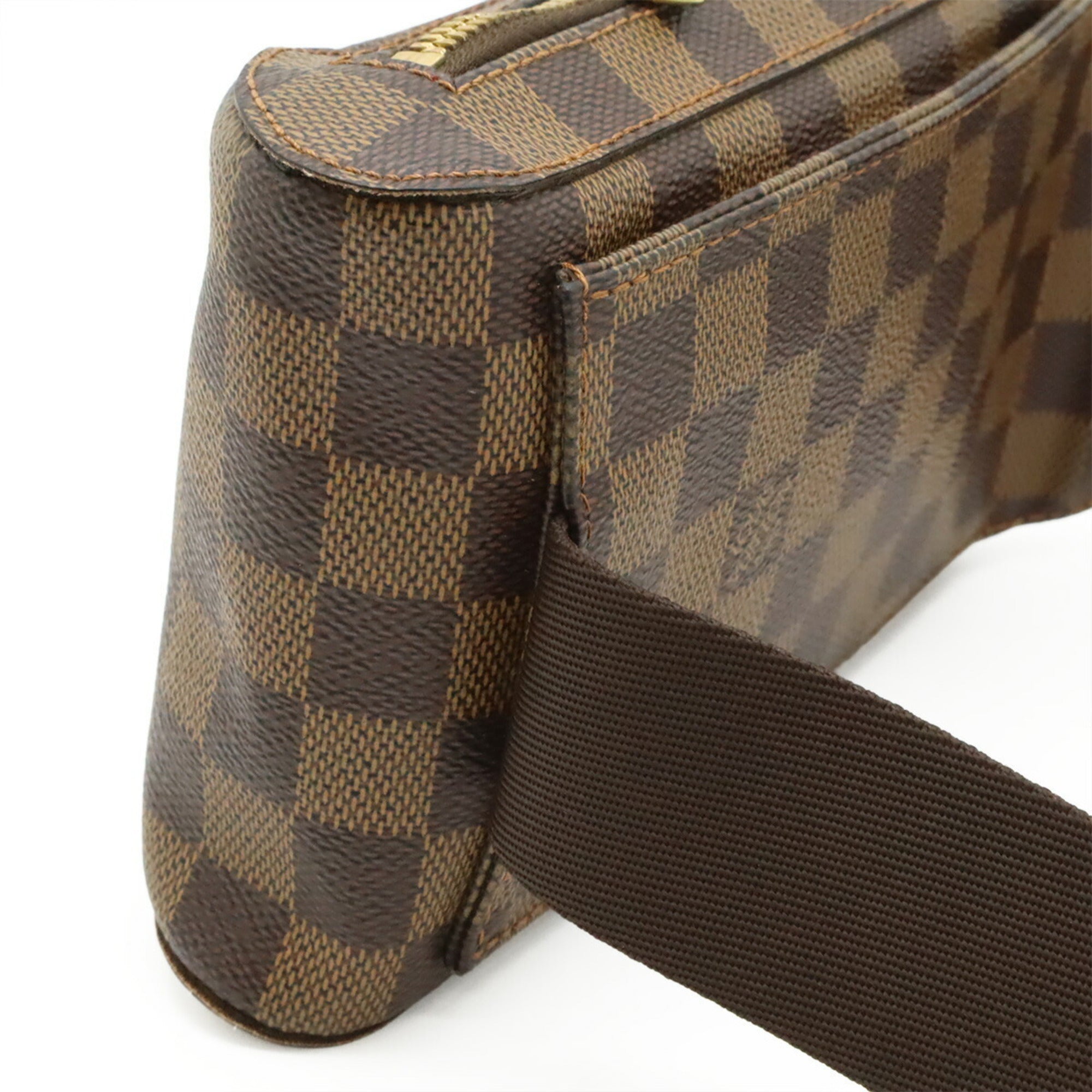Louis Vuitton Brown Damier Canvas Pvc Damier Canvas Pouch Shoulder Bag Sling Bag (Pre-Owned)