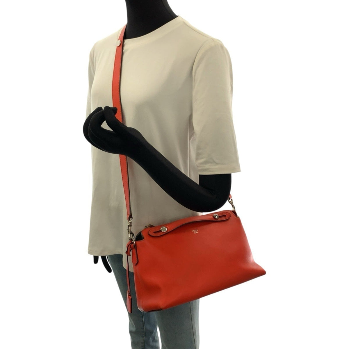 Fendi Orange Leather Handbag Shoulder Bag (Pre-Owned)