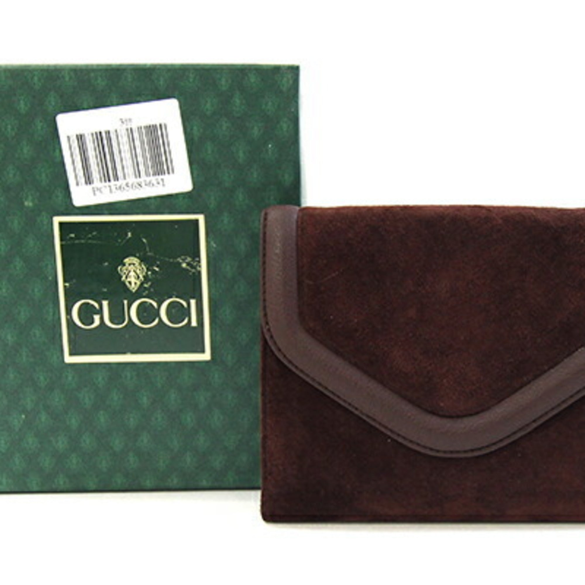 Gucci Dark Brown Suede Leather Wallet (Bi-Fold) (Pre-Owned)
